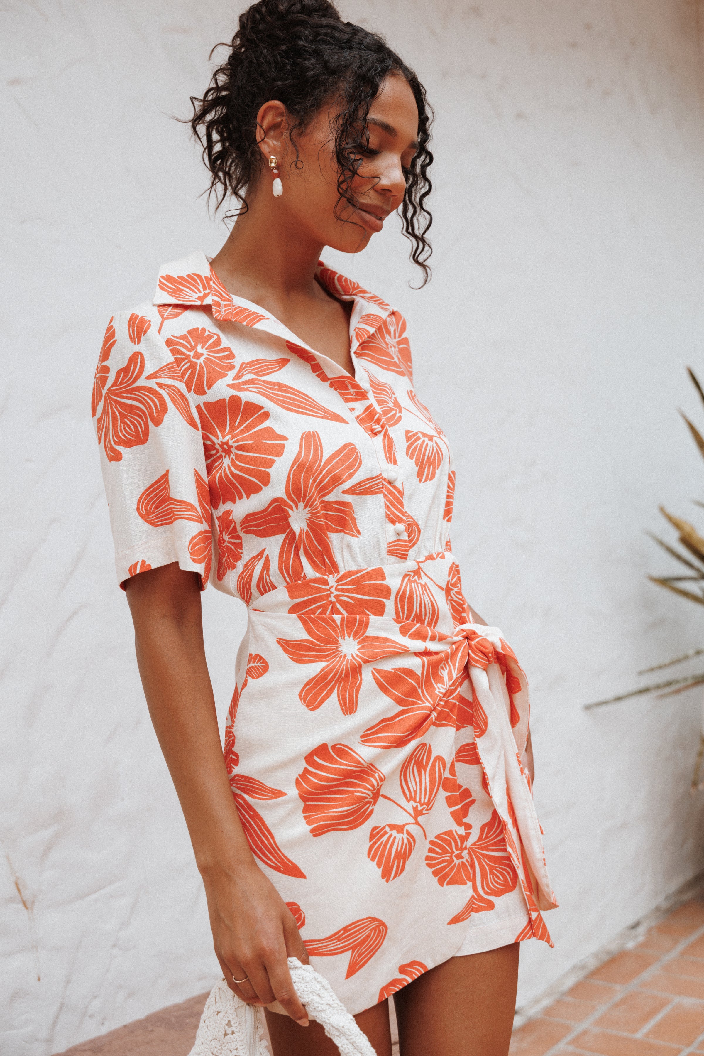 Petal and Pup USA DRESSES Leyton Mini Dress - Red Floral