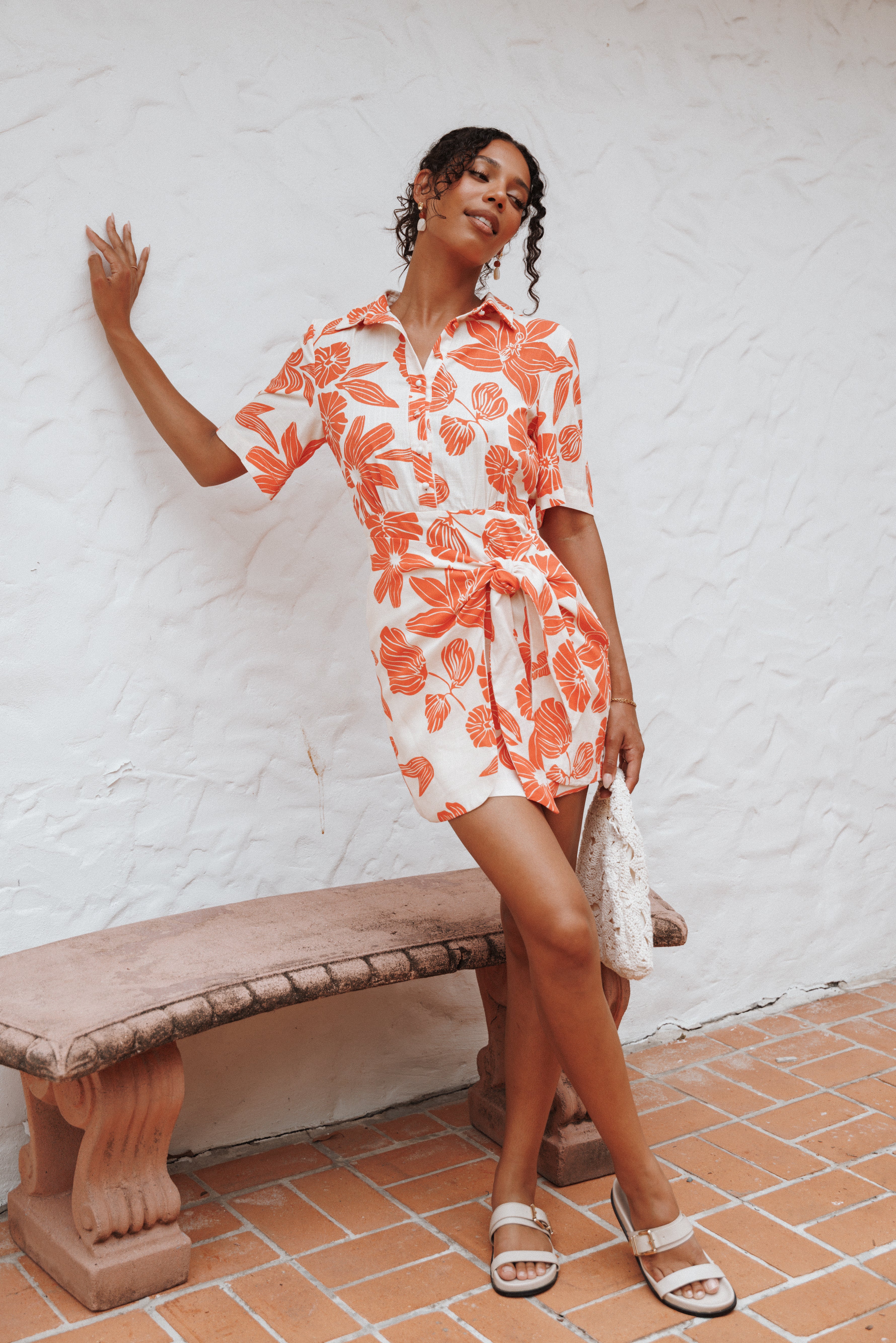 Petal and Pup USA DRESSES Leyton Mini Dress - Red Floral