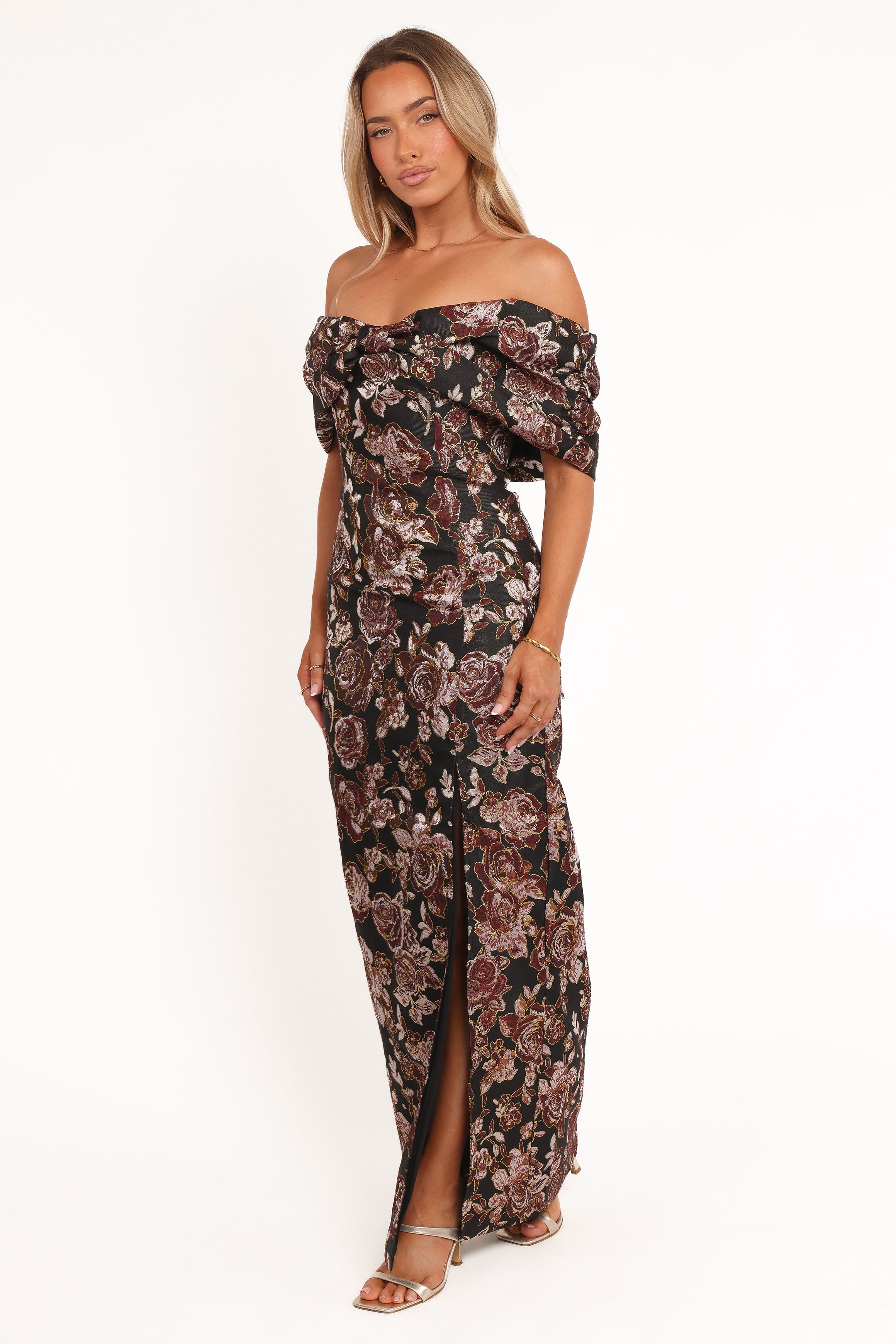 Petal and Pup USA DRESSES Lilia Maxi Dress - Black Floral