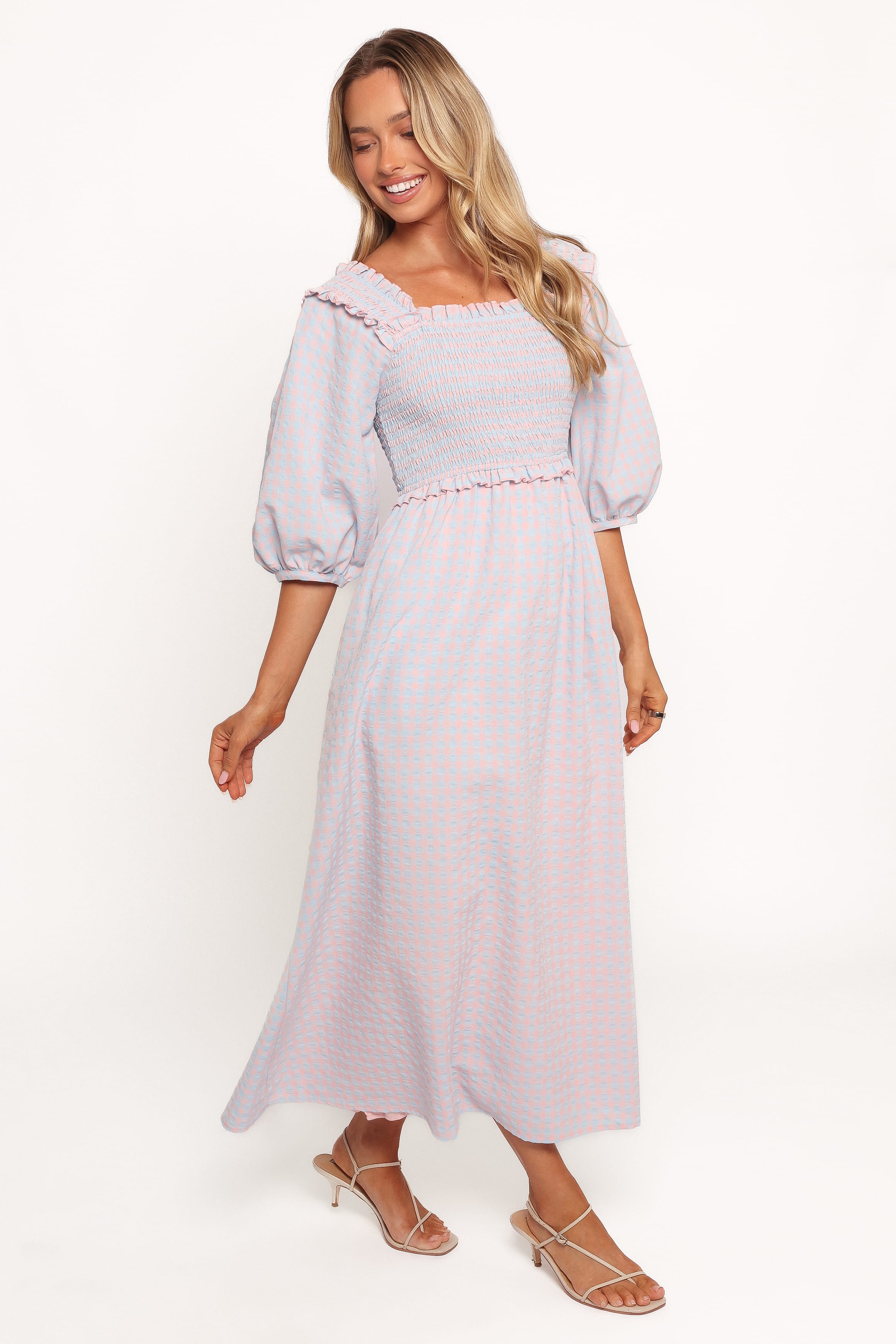 Petal and Pup USA DRESSES Lille Midi Dress - Blue Gingham (Hold for Rack)