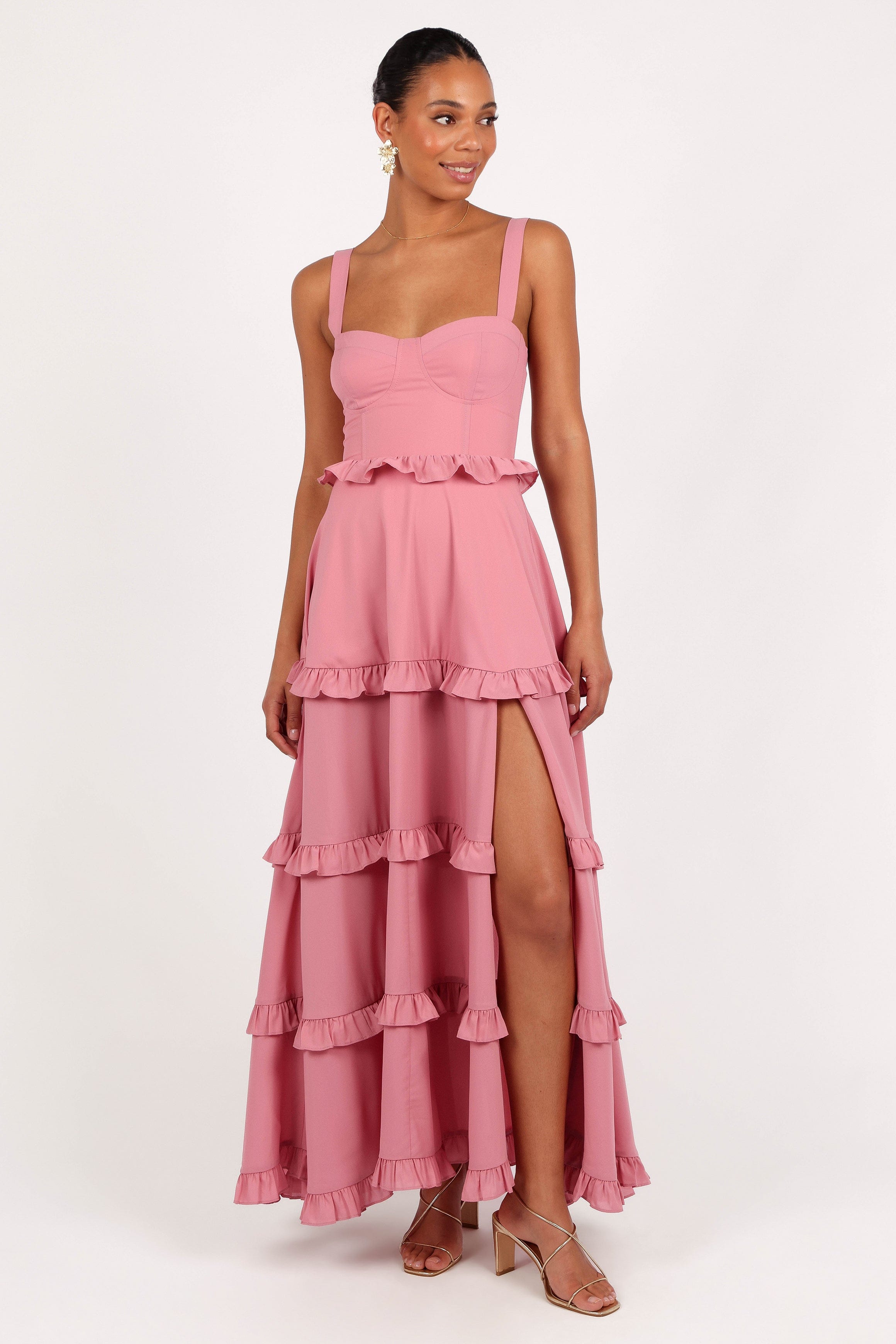 Petal and Pup USA DRESSES Lillee Tiered Maxi Dress - Mauve