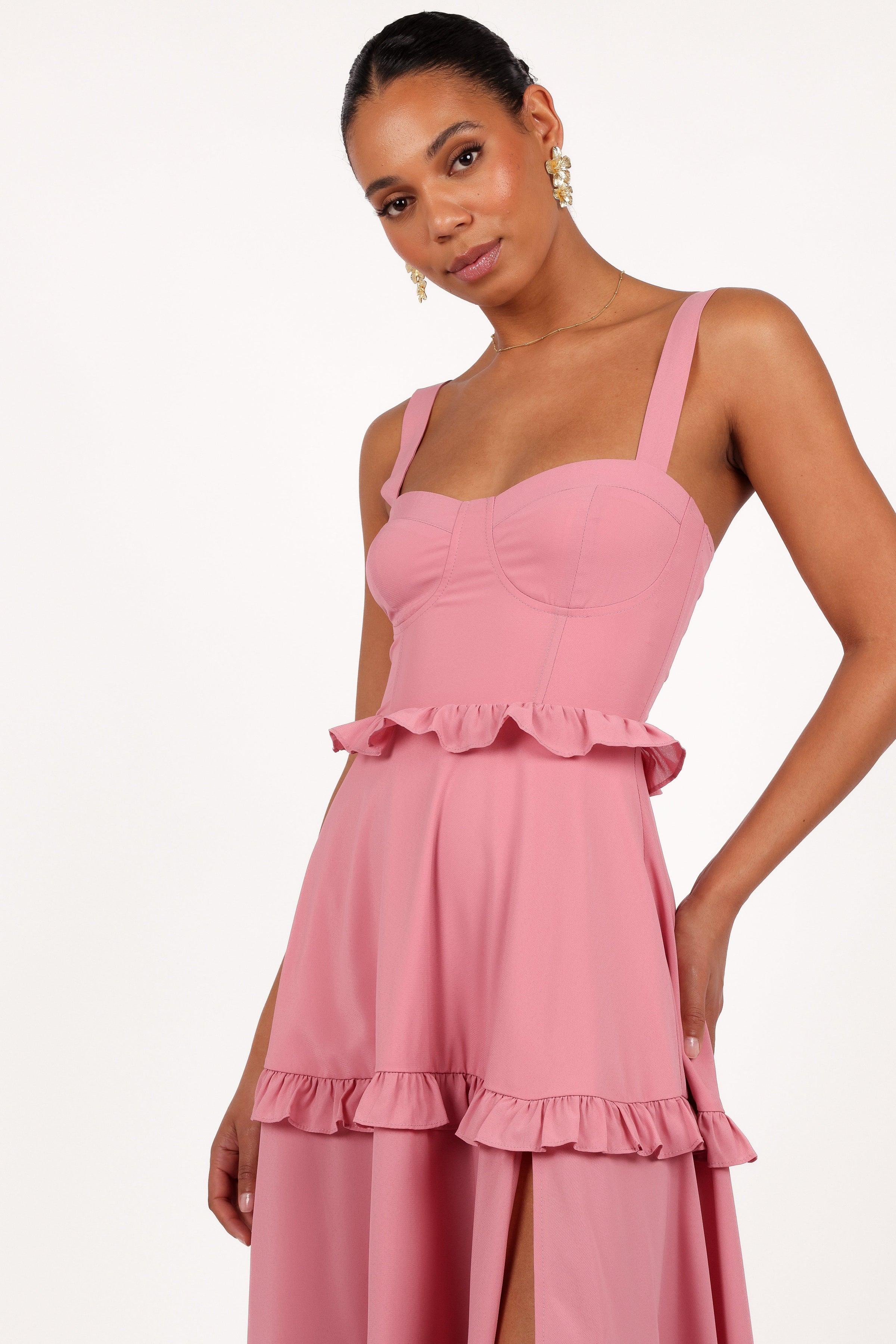 Petal and Pup USA DRESSES Lillee Tiered Maxi Dress - Mauve