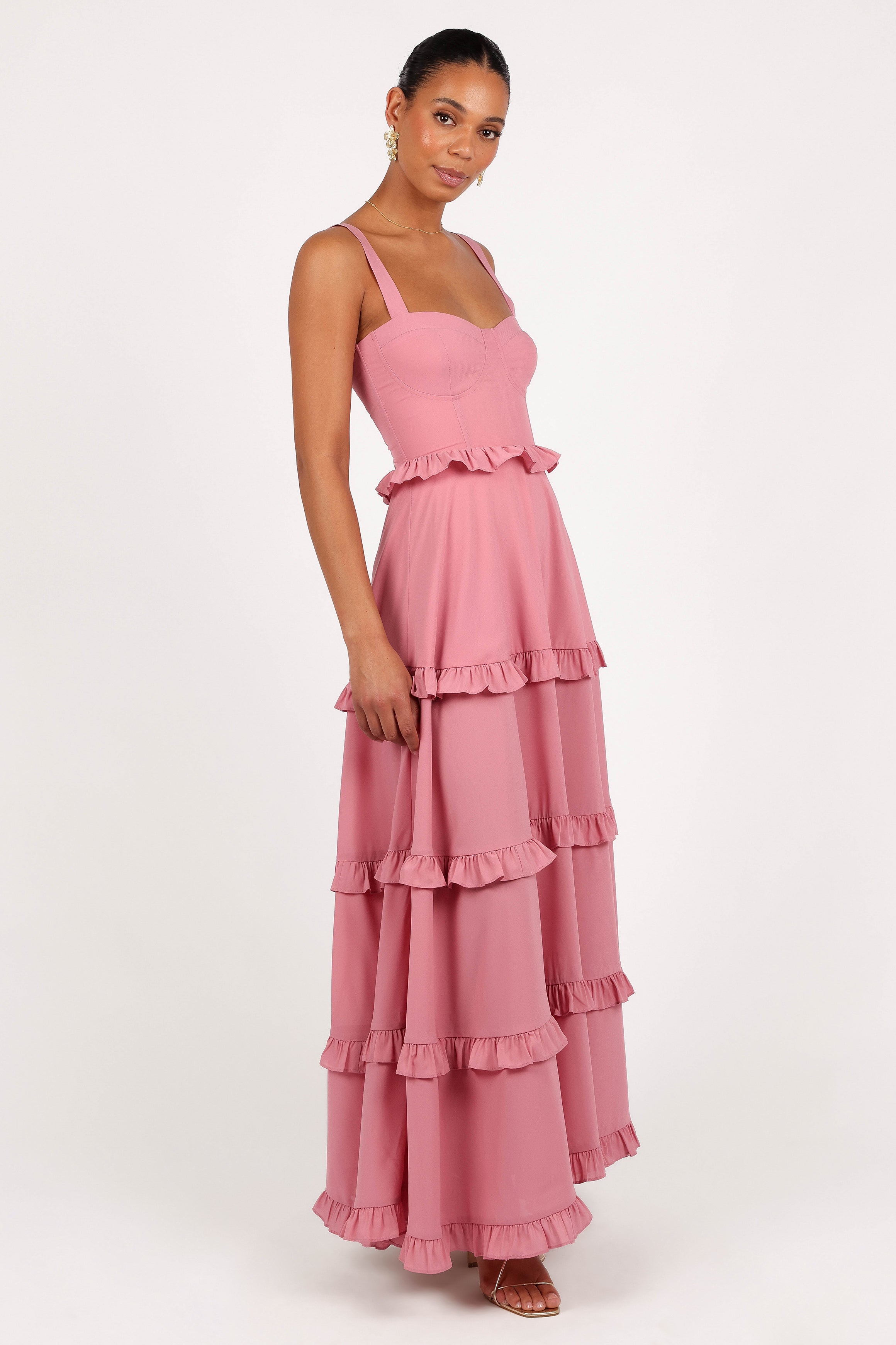 Petal and Pup USA DRESSES Lillee Tiered Maxi Dress - Mauve