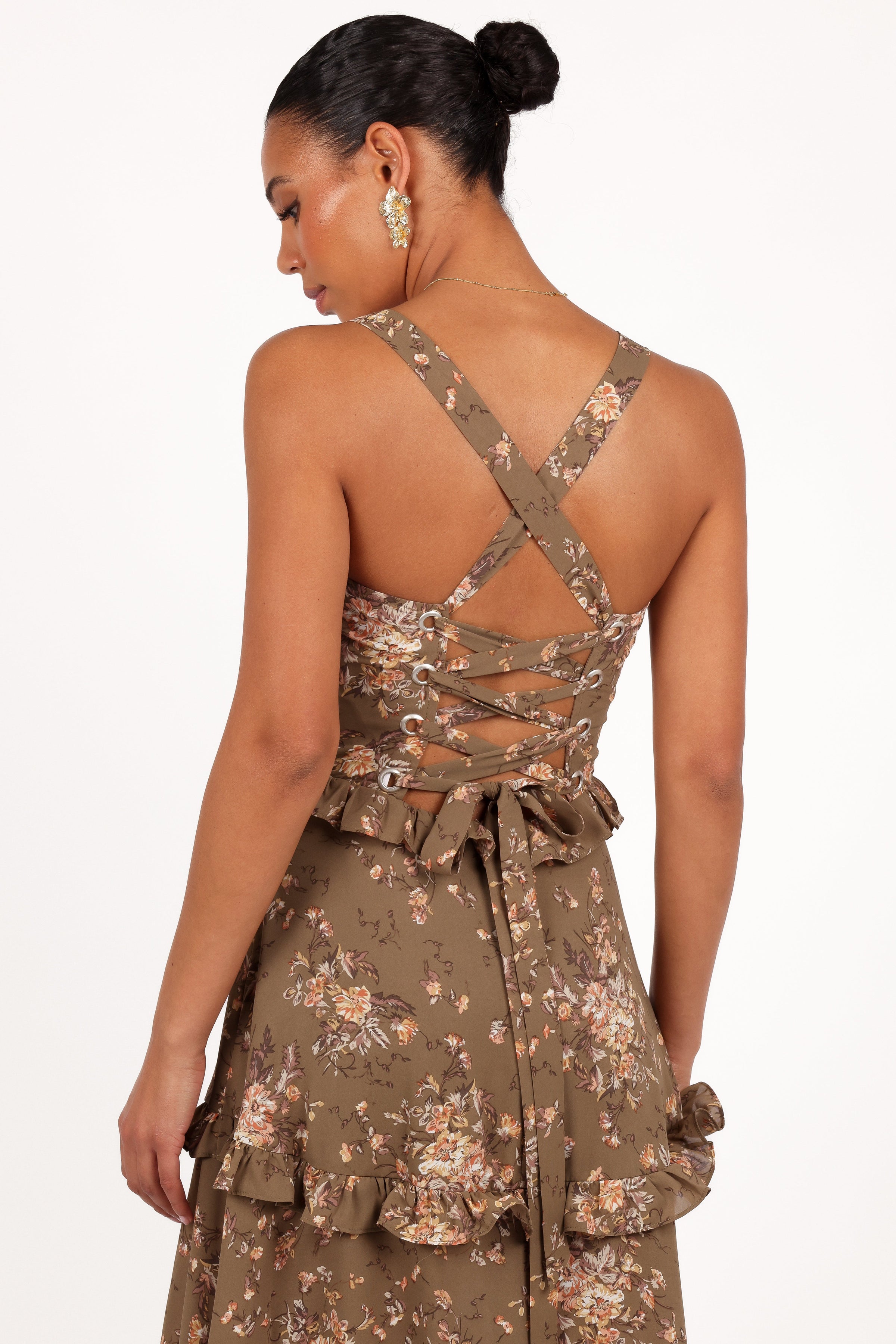 Petal and Pup USA DRESSES Lillee Tiered Maxi Dress - Olive Print