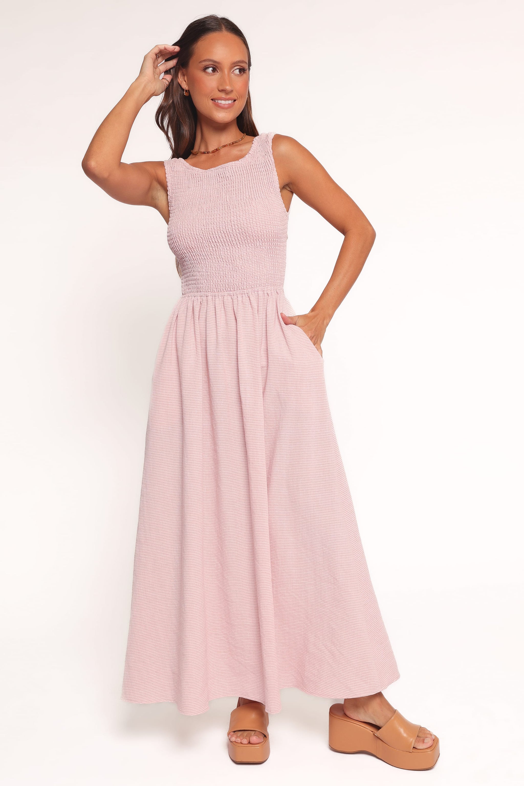 ladies pale pink dress Safiyaa - Gloria Pale Pink Long Dress FR38 - US6
