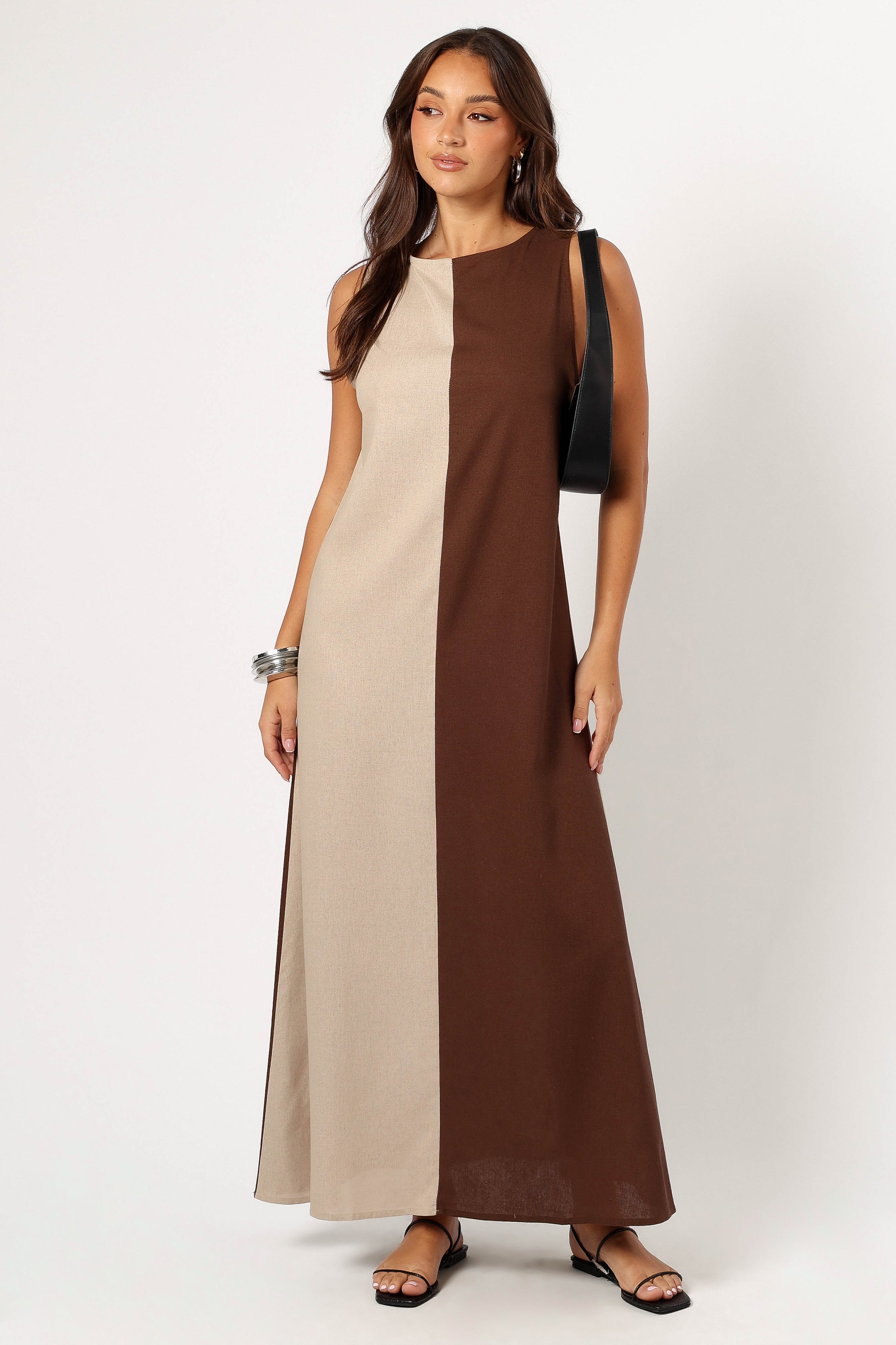 Petal and Pup USA DRESSES Lindi Maxi Dress - Brown/Beige