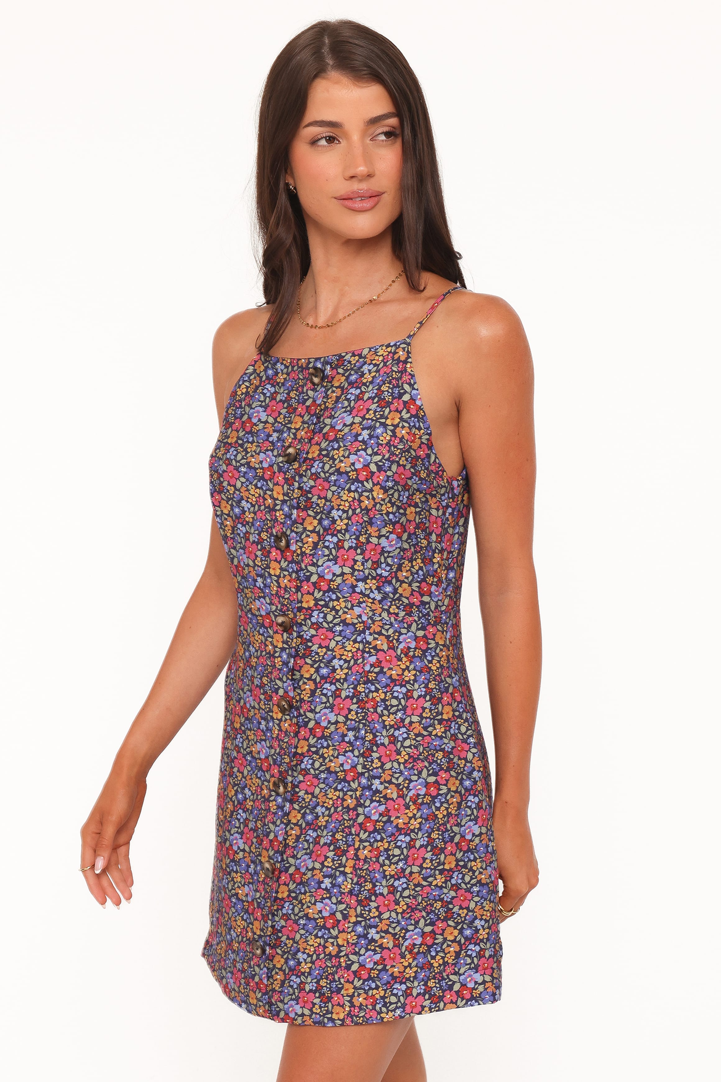 Petal and Pup USA DRESSES Lindsay Mini Dress - Blue Denim Ditsy