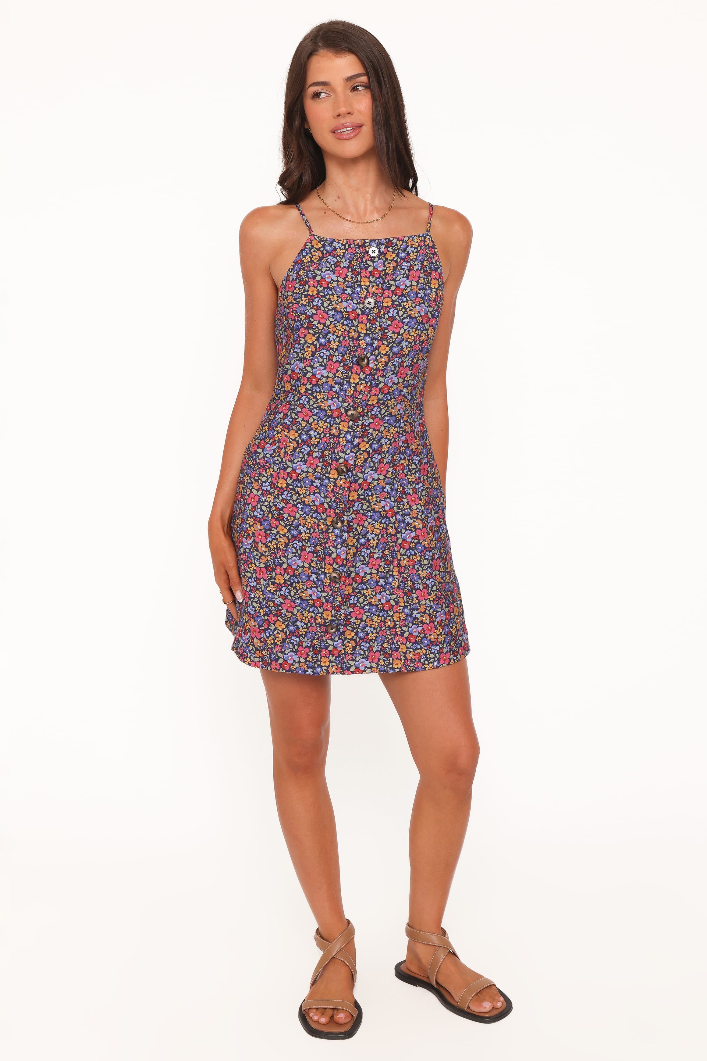 Petal and Pup USA DRESSES Lindsay Mini Dress - Blue Denim Ditsy