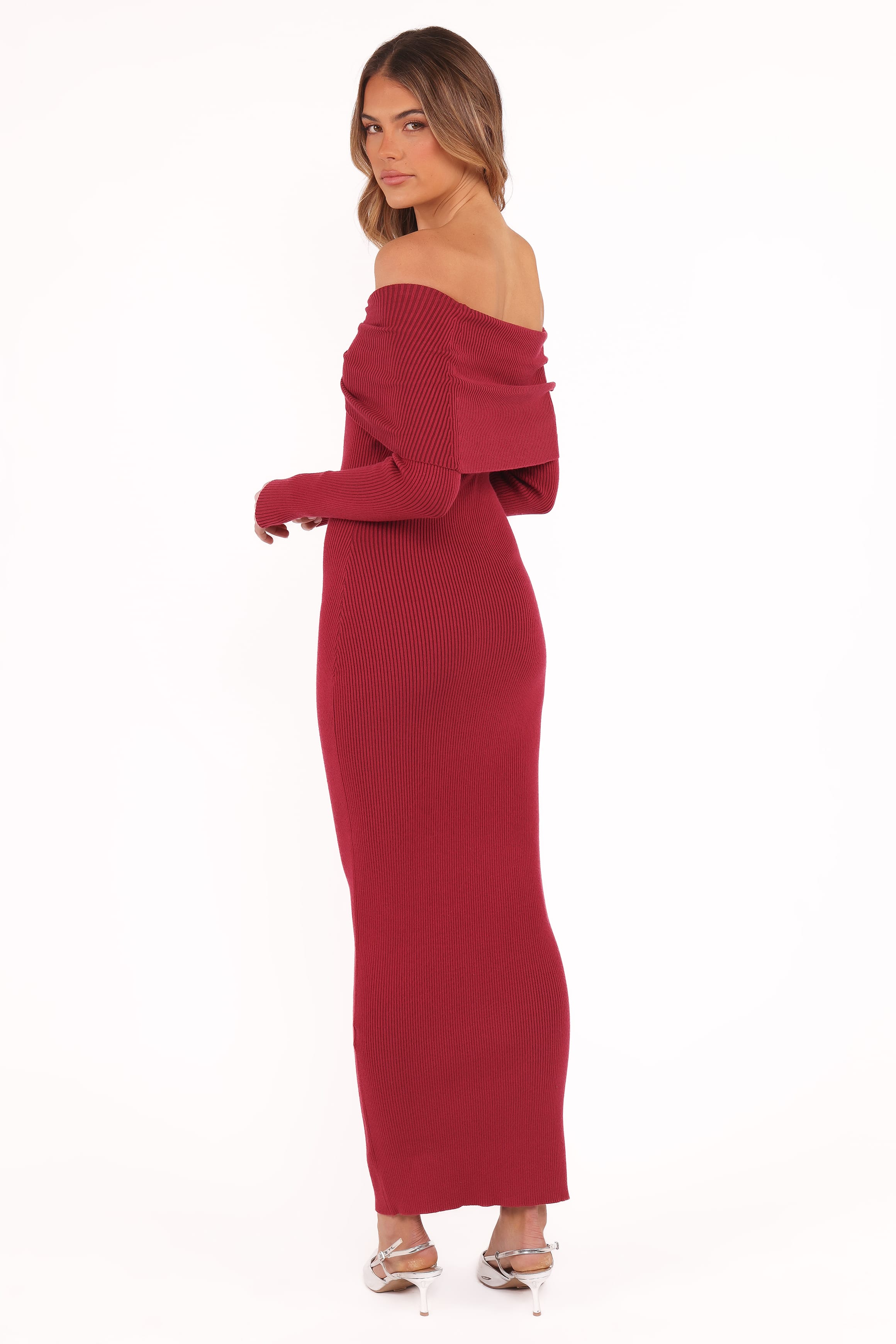 Petal and Pup USA DRESSES Lindsey Knit Dress - Dark Red