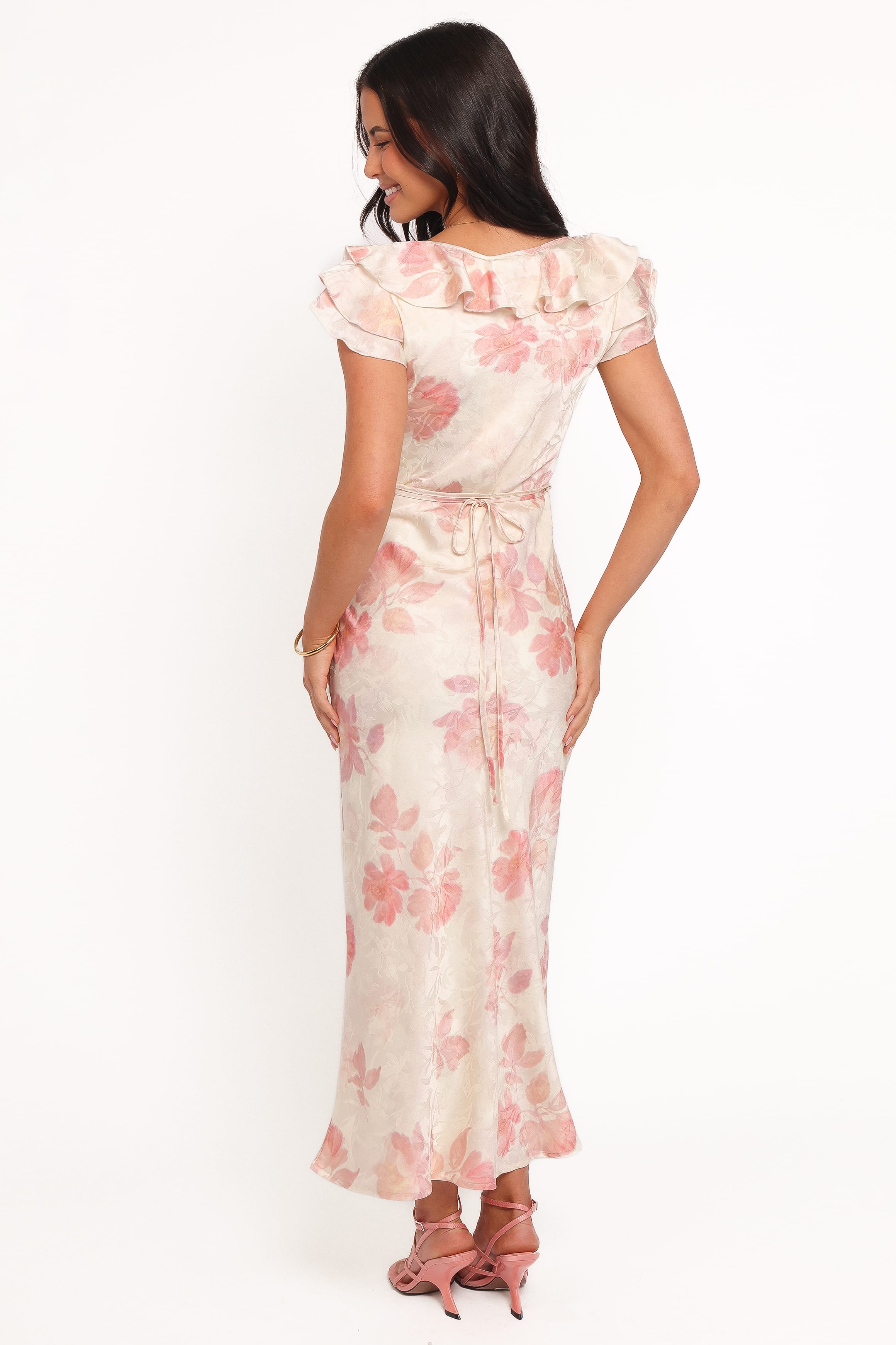 Petal and Pup USA DRESSES Liona Midi Dress - Cream Floral