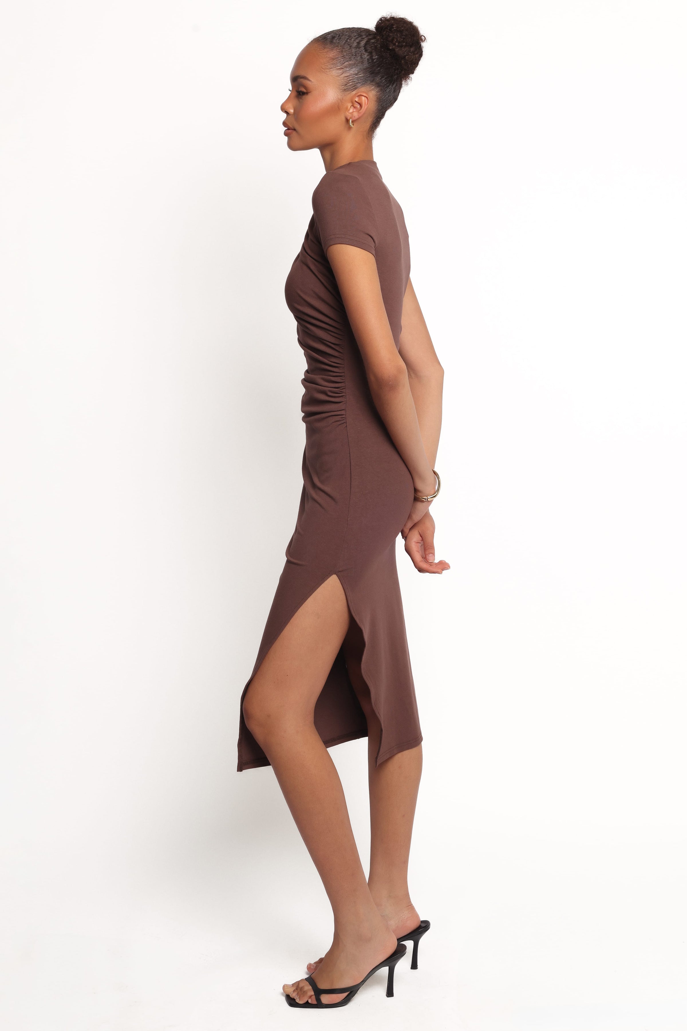 Petal and Pup USA DRESSES Lioren Midi Dress - Brown