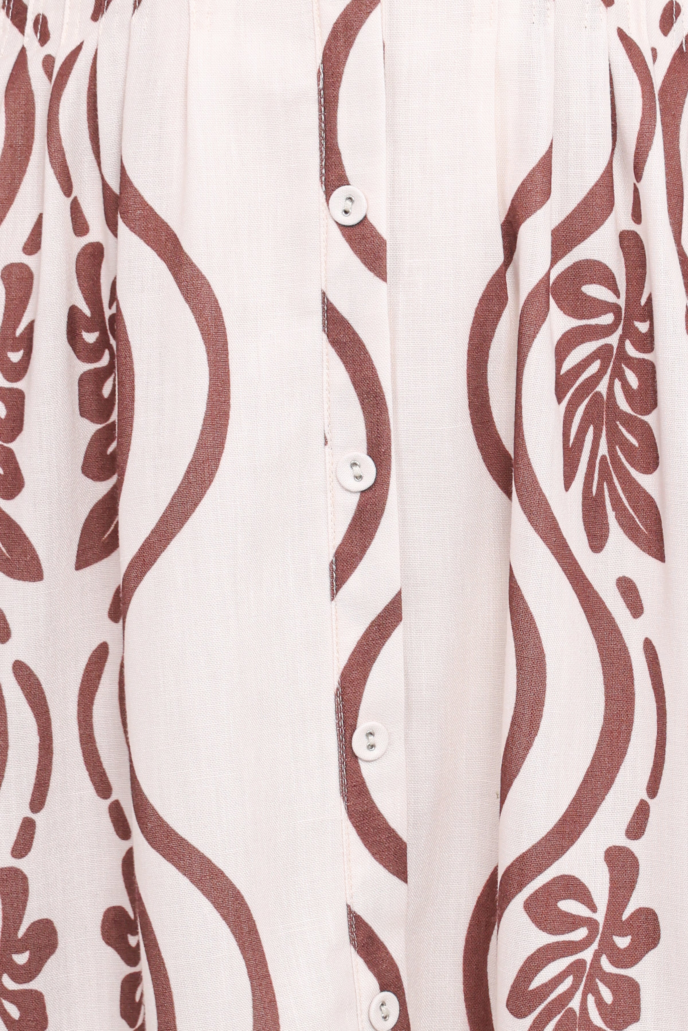 Petal and Pup USA DRESSES Lira Long Sleeve Midi Dress - Brown Print