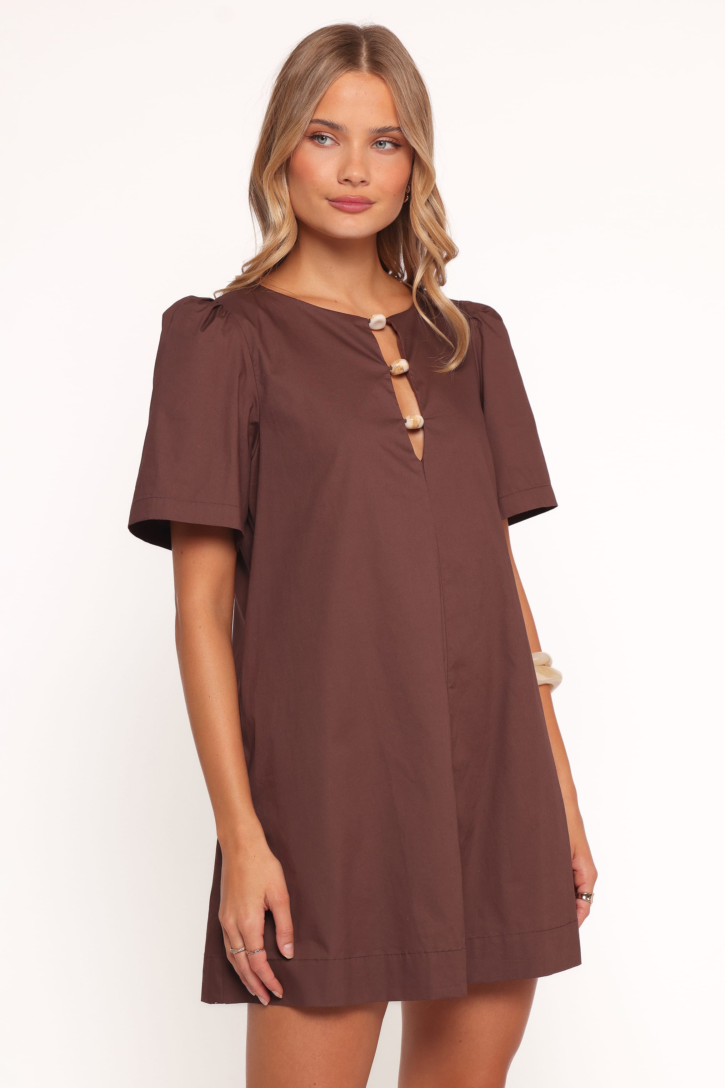 Petal and Pup USA DRESSES Lirael Mini Dress - Espresso
