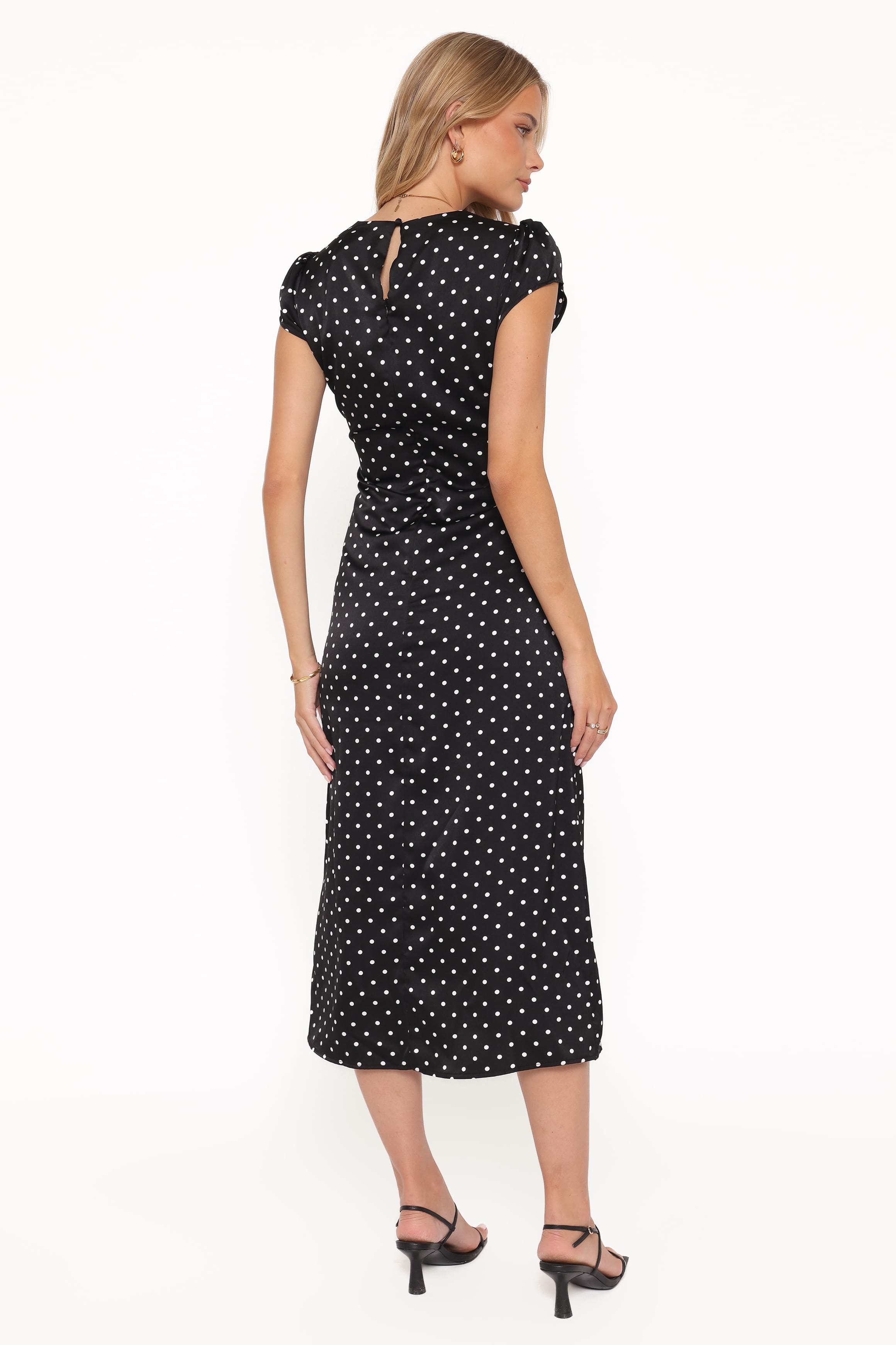 Petal and Pup USA DRESSES Lisbeth Midi Dress - Black Polka Dot