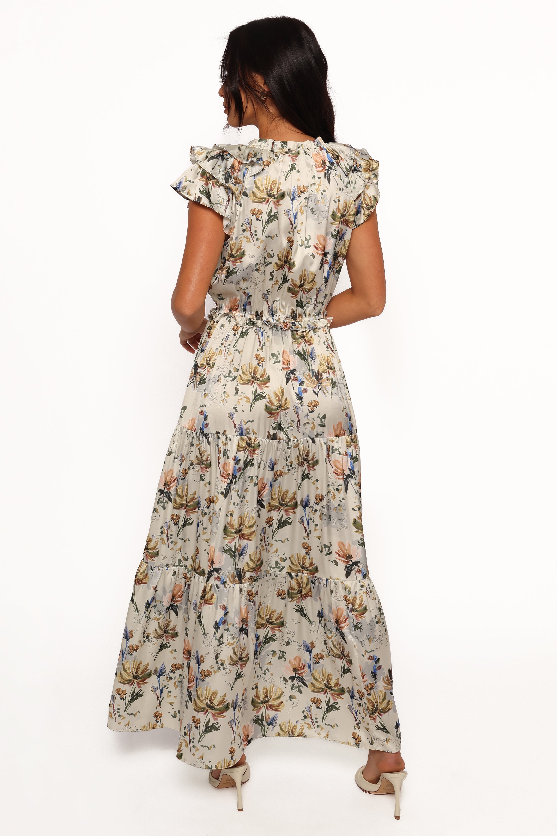 Petal and Pup USA DRESSES Lizzie Midi Dress - Cream Floral