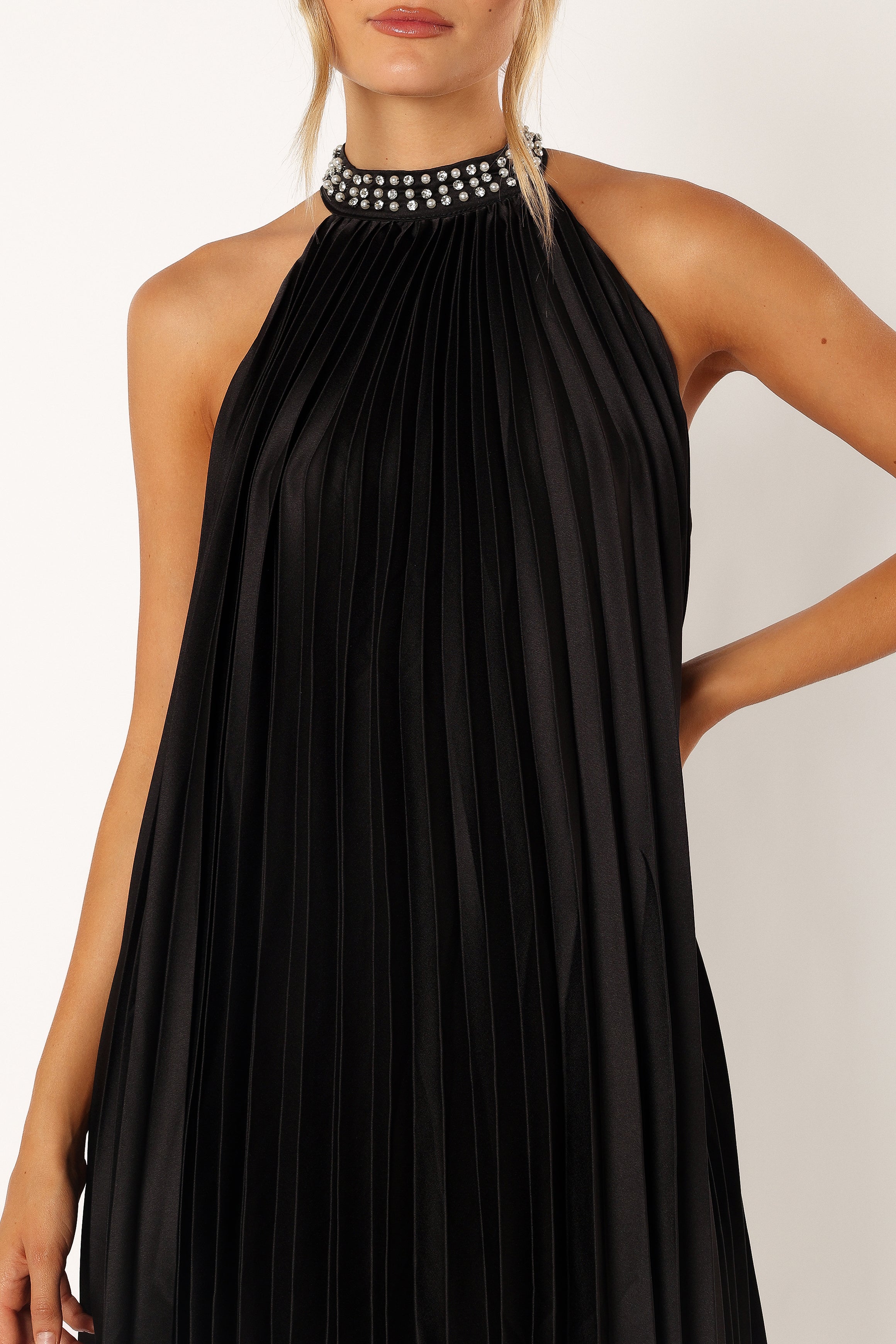 Petal and Pup USA DRESSES Lizzy Halterneck Mini Dress - Black