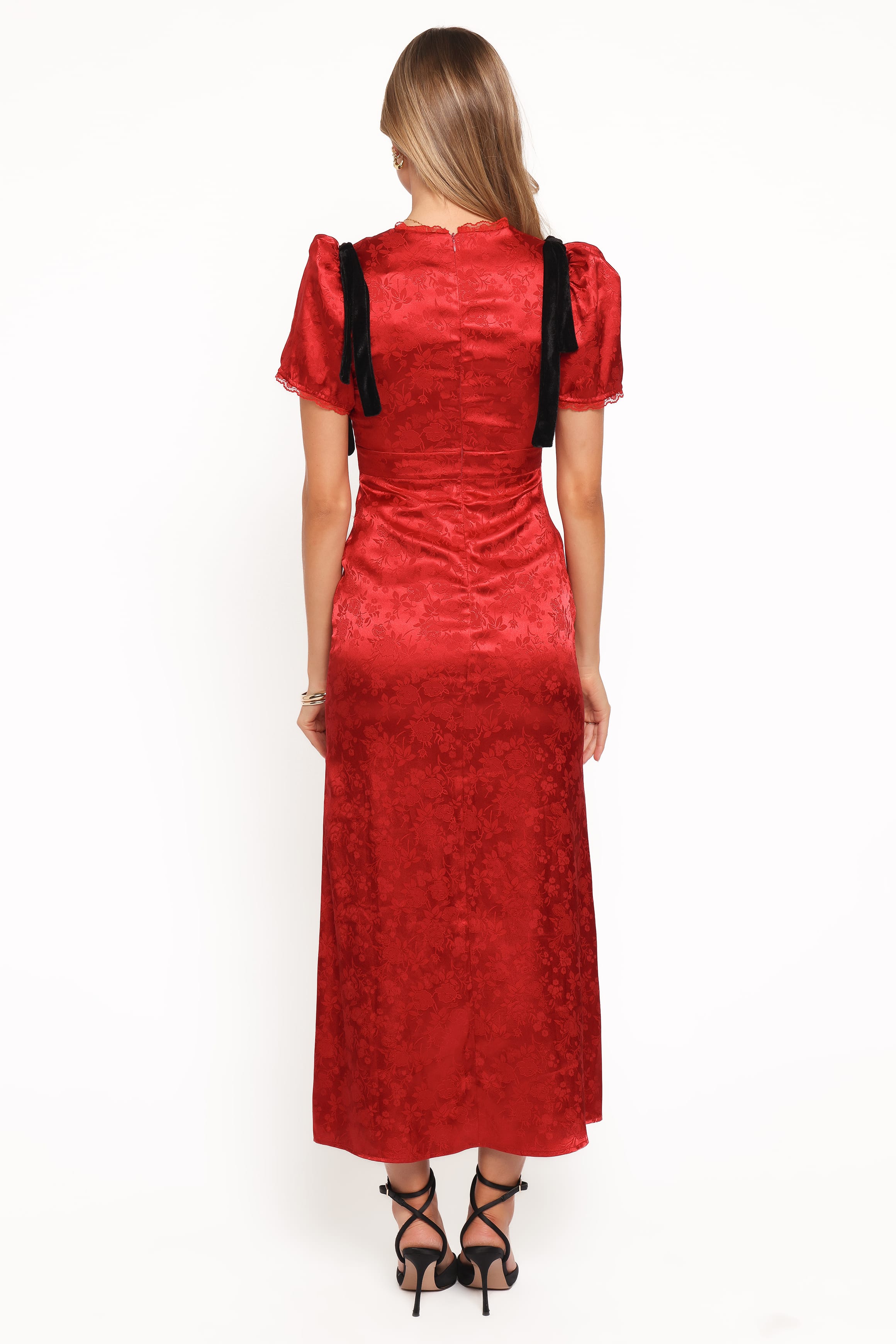 Petal and Pup USA DRESSES Lomandra Maxi Dress - Red Jacquard