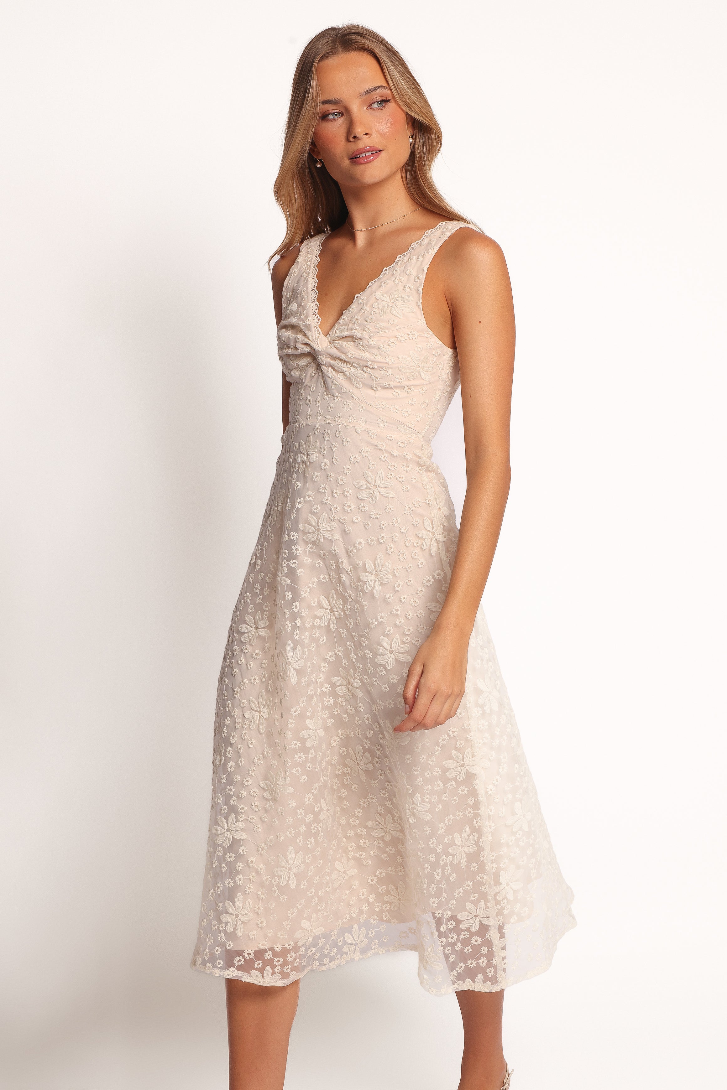 Petal and Pup USA DRESSES Louise Midi Dress - Cream (Hold for Rack)