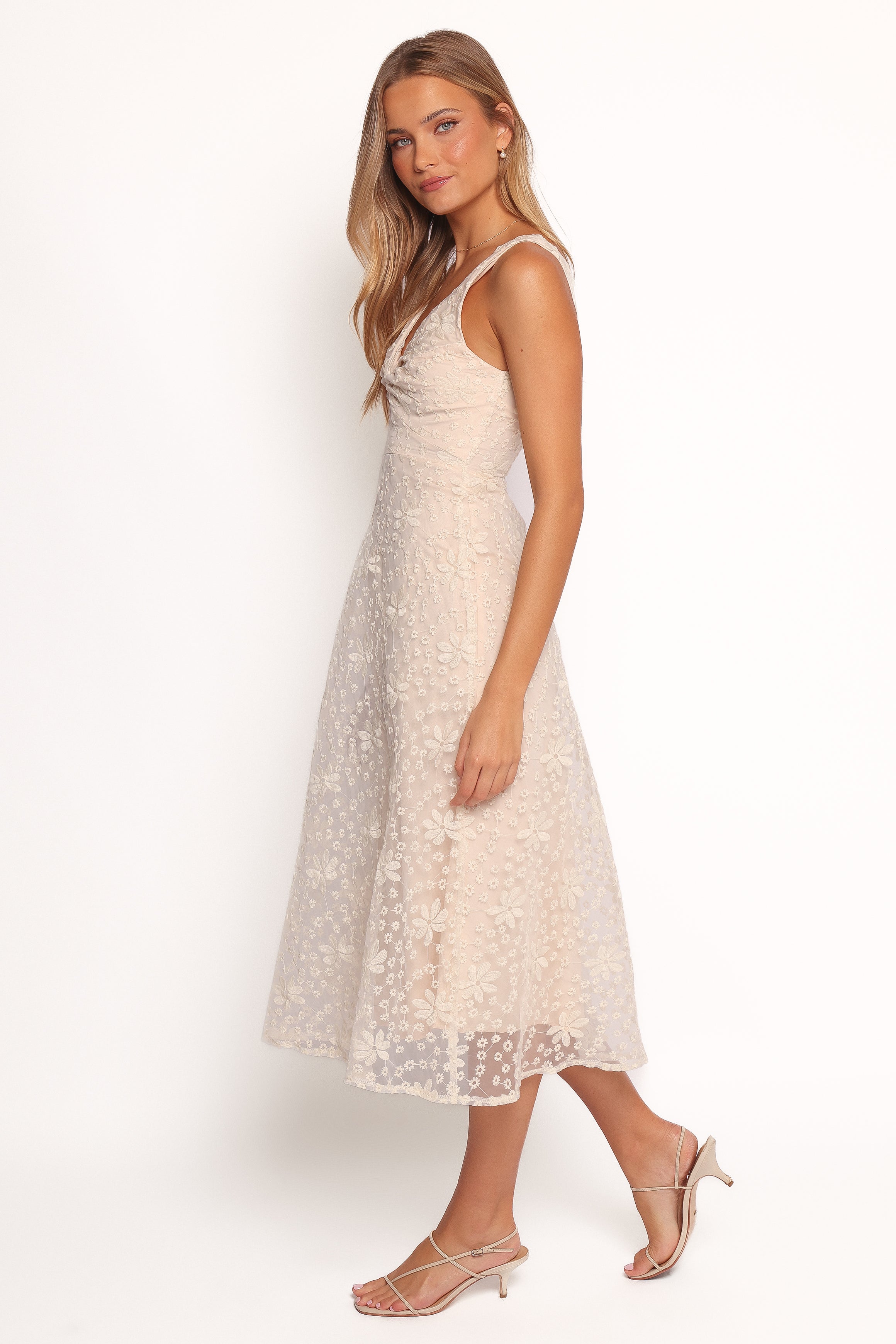 Petal and Pup USA DRESSES Louise Midi Dress - Cream (Hold for Rack)