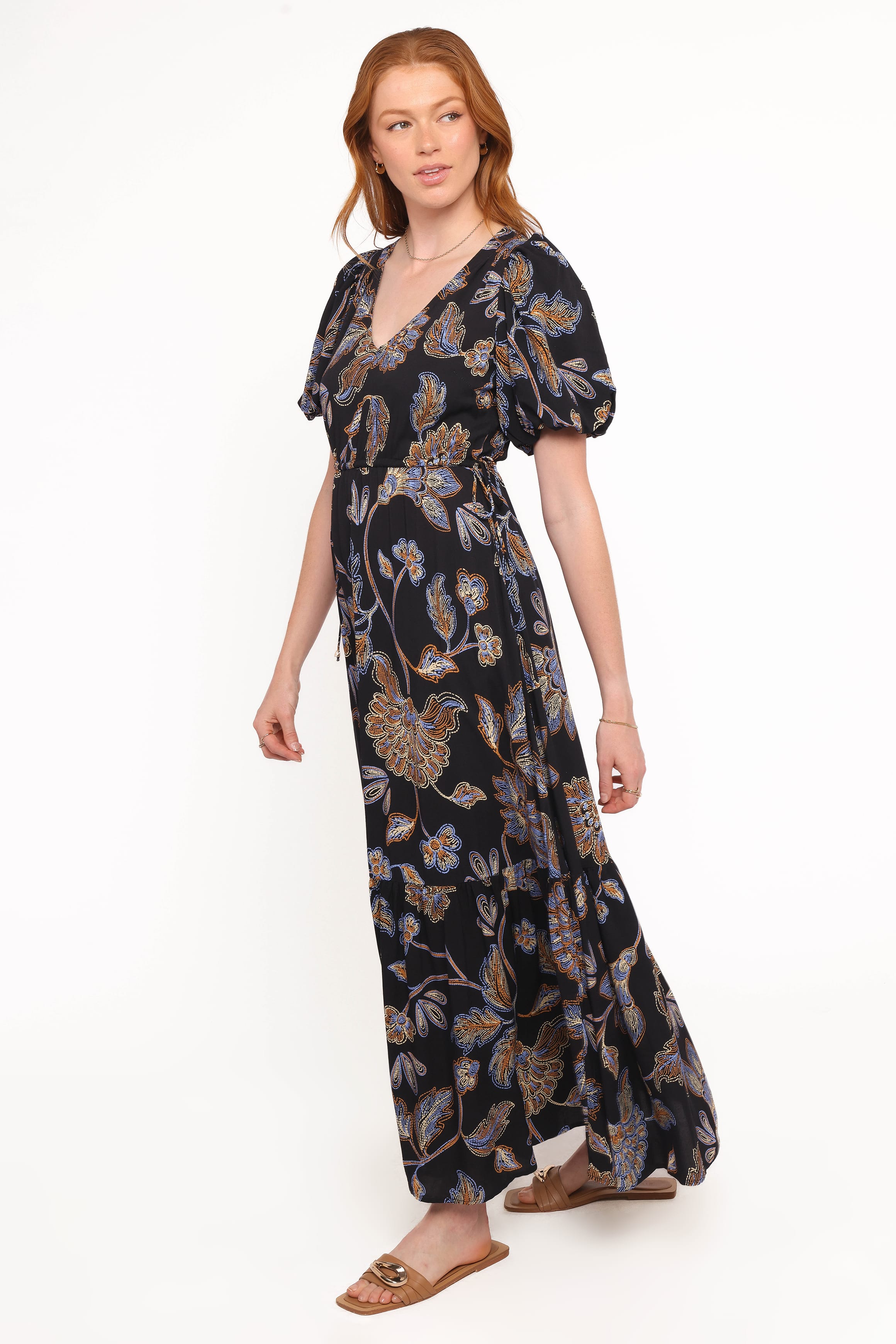 Petal and Pup USA DRESSES Loveen Maxi Dress - Black Floral