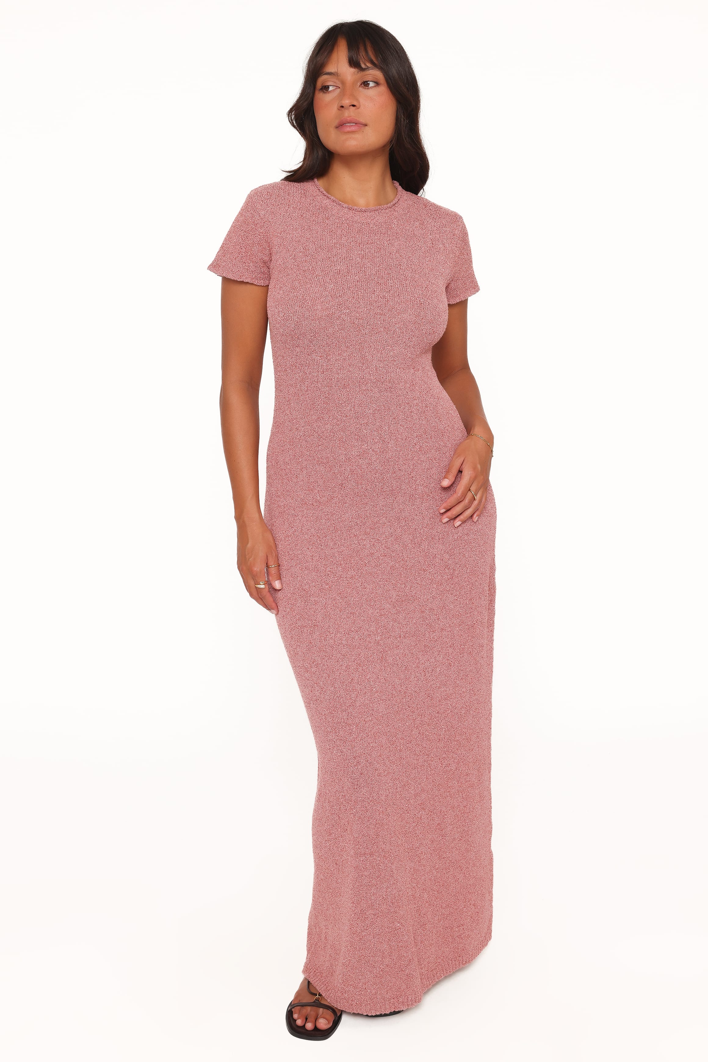 Petal and Pup USA DRESSES Lowell Knit Maxi Dress - Brick Red