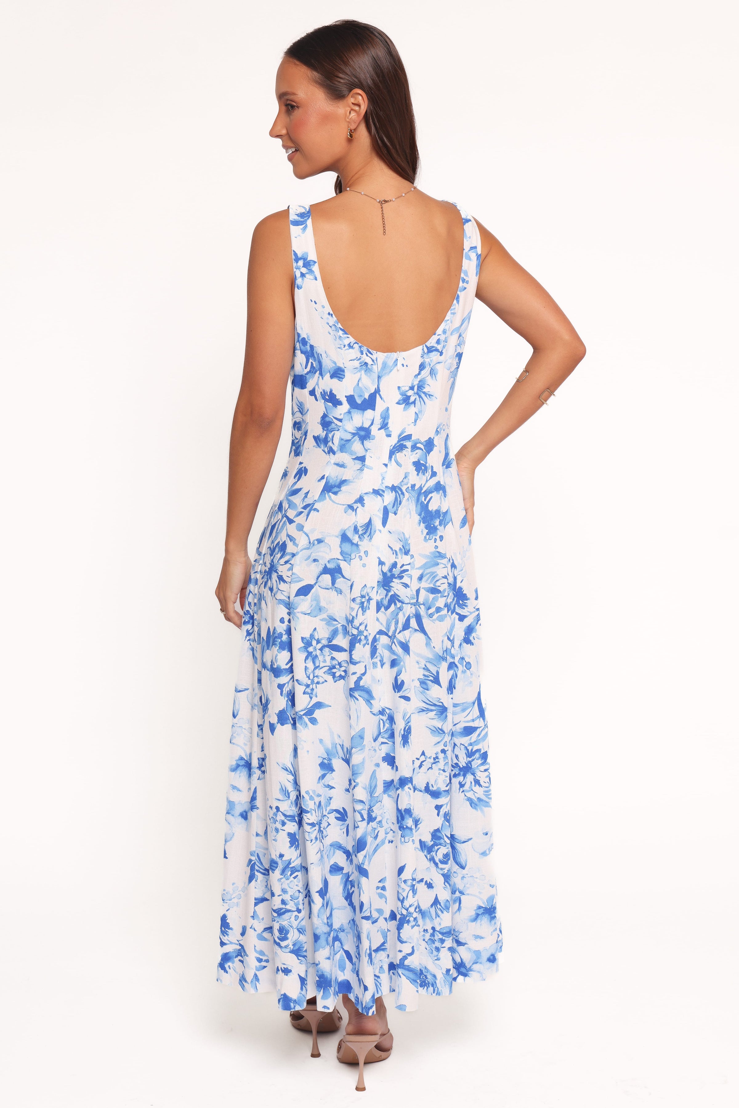 Petal and Pup USA DRESSES Lowen Midi Dress - Blue Floral (Hold for Amazon)