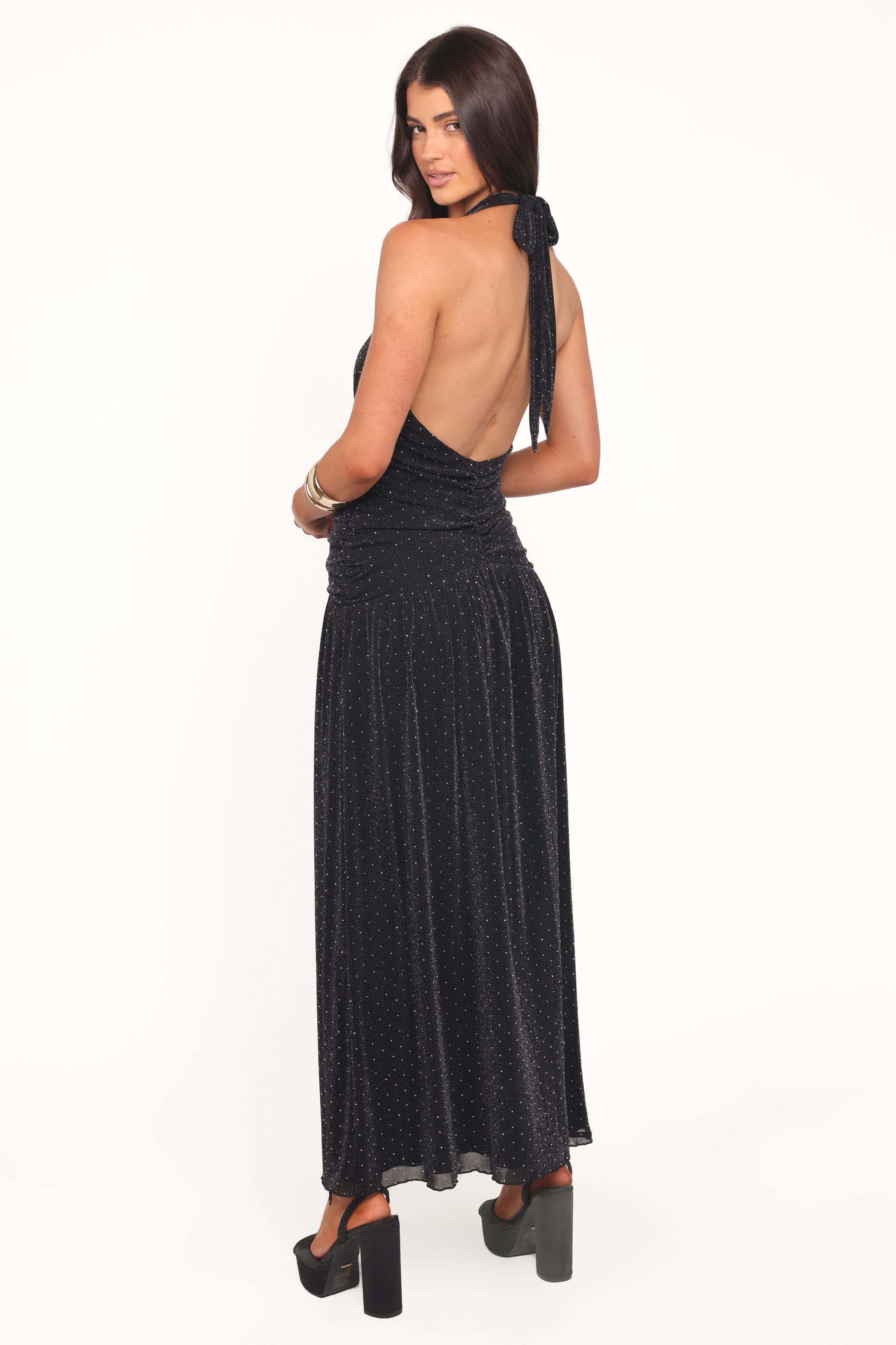 Petal and Pup USA DRESSES Lucas Halterneck Maxi Dress - Black