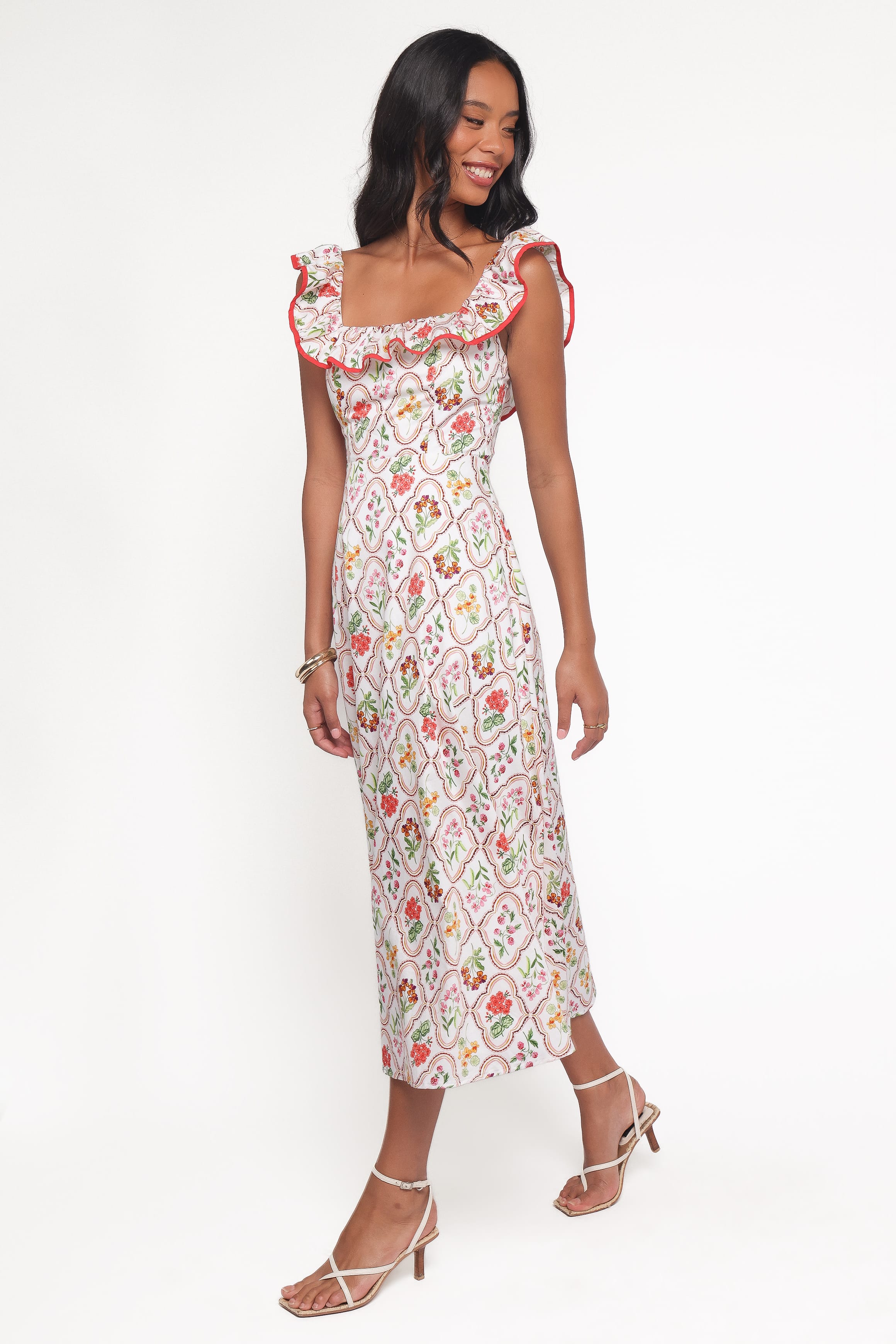 Petal and Pup USA DRESSES Lucille Maxi Dress - Coral Wildflower