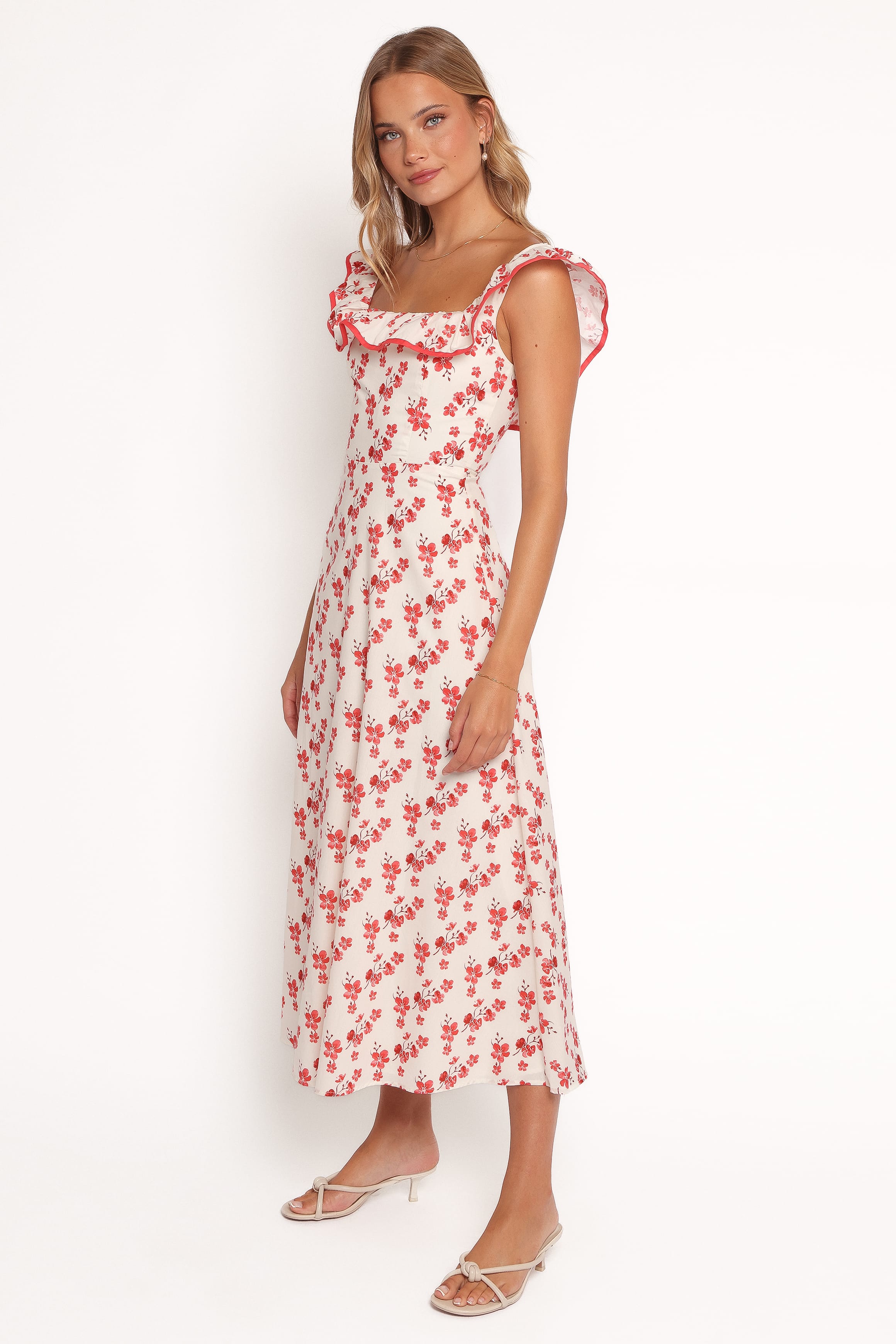 Petal and Pup USA DRESSES Lucille Maxi Dress - Red Floral