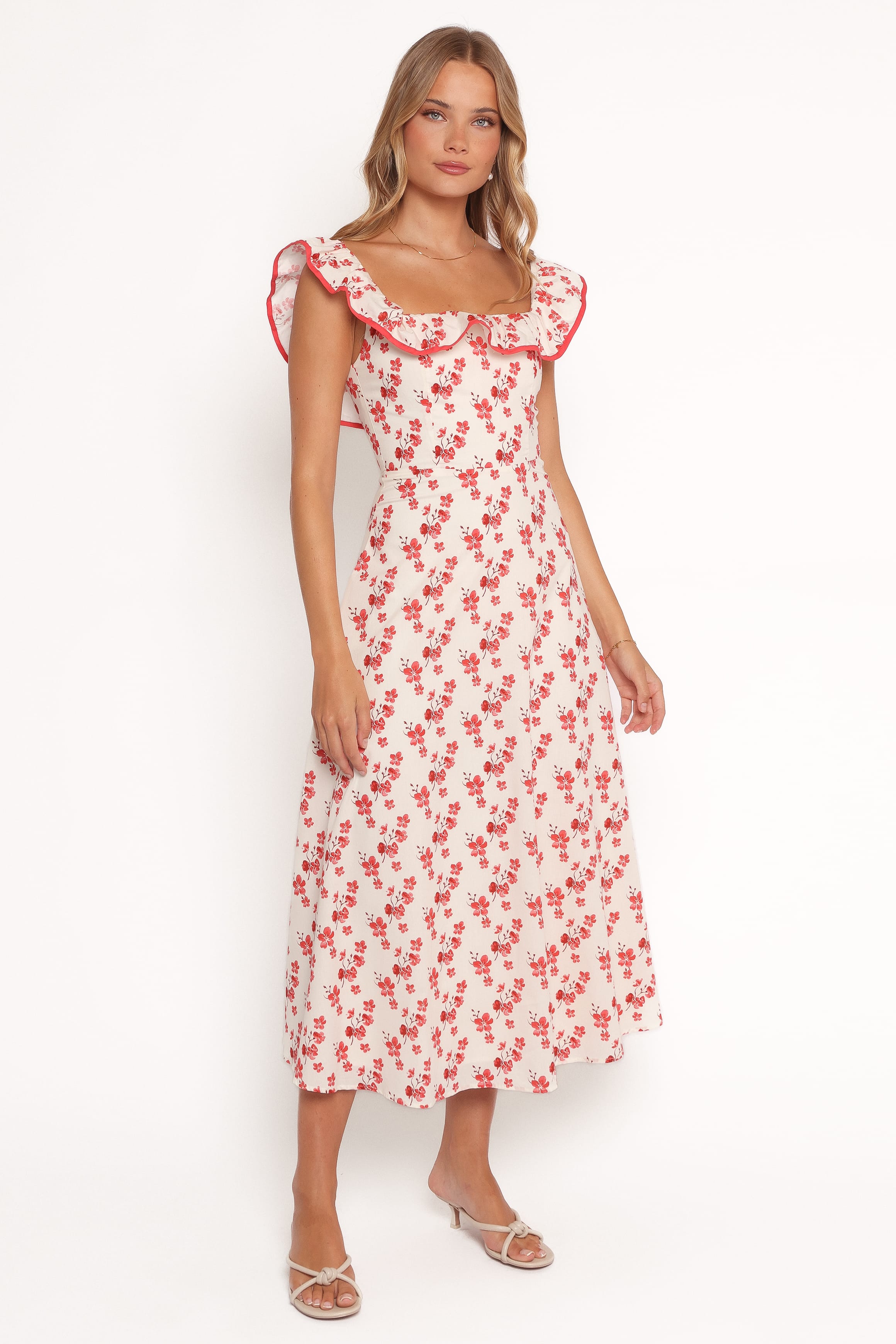 Petal and Pup USA DRESSES Lucille Maxi Dress - Red Floral