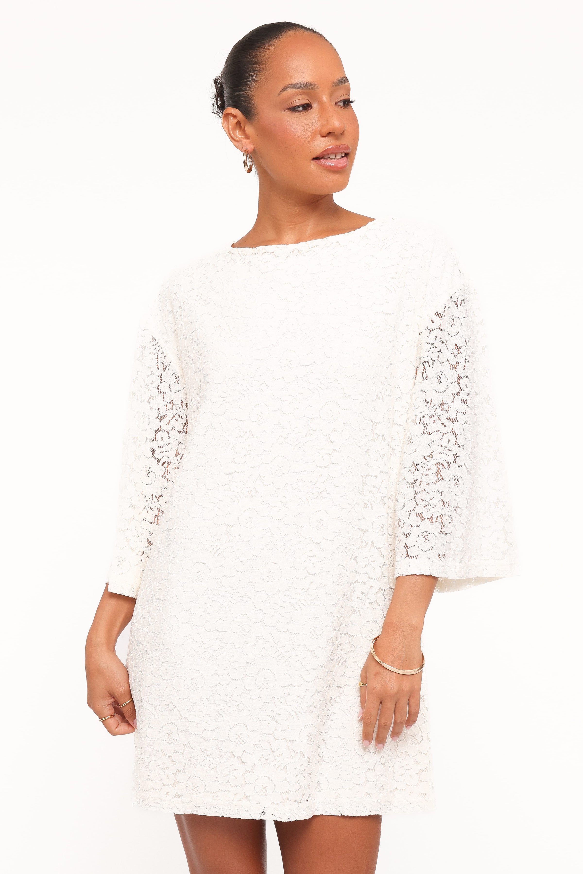 Petal and Pup USA DRESSES Lula Mini Dress - Cream Lace