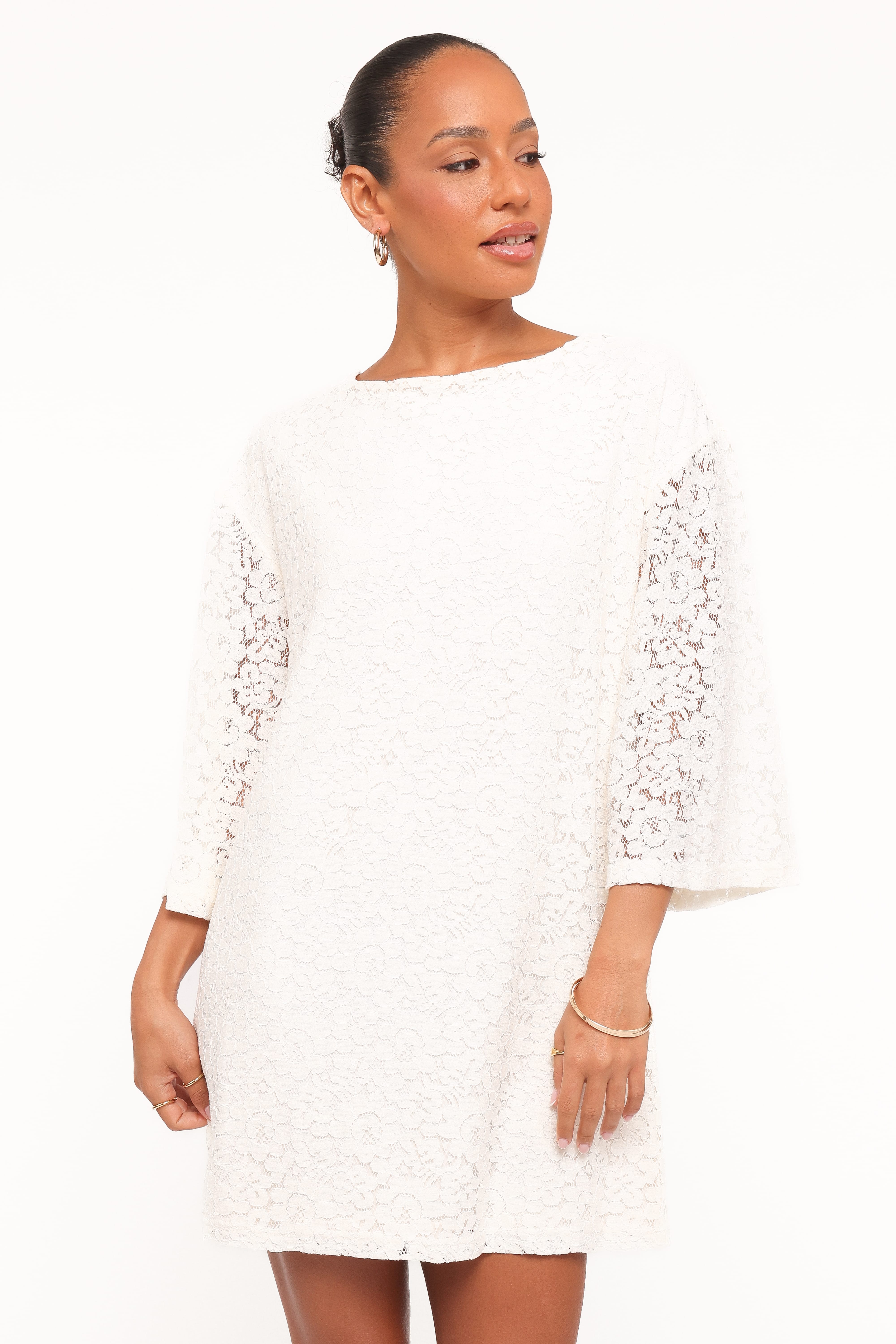 Petal and Pup USA DRESSES Lula Mini Dress - Cream Lace