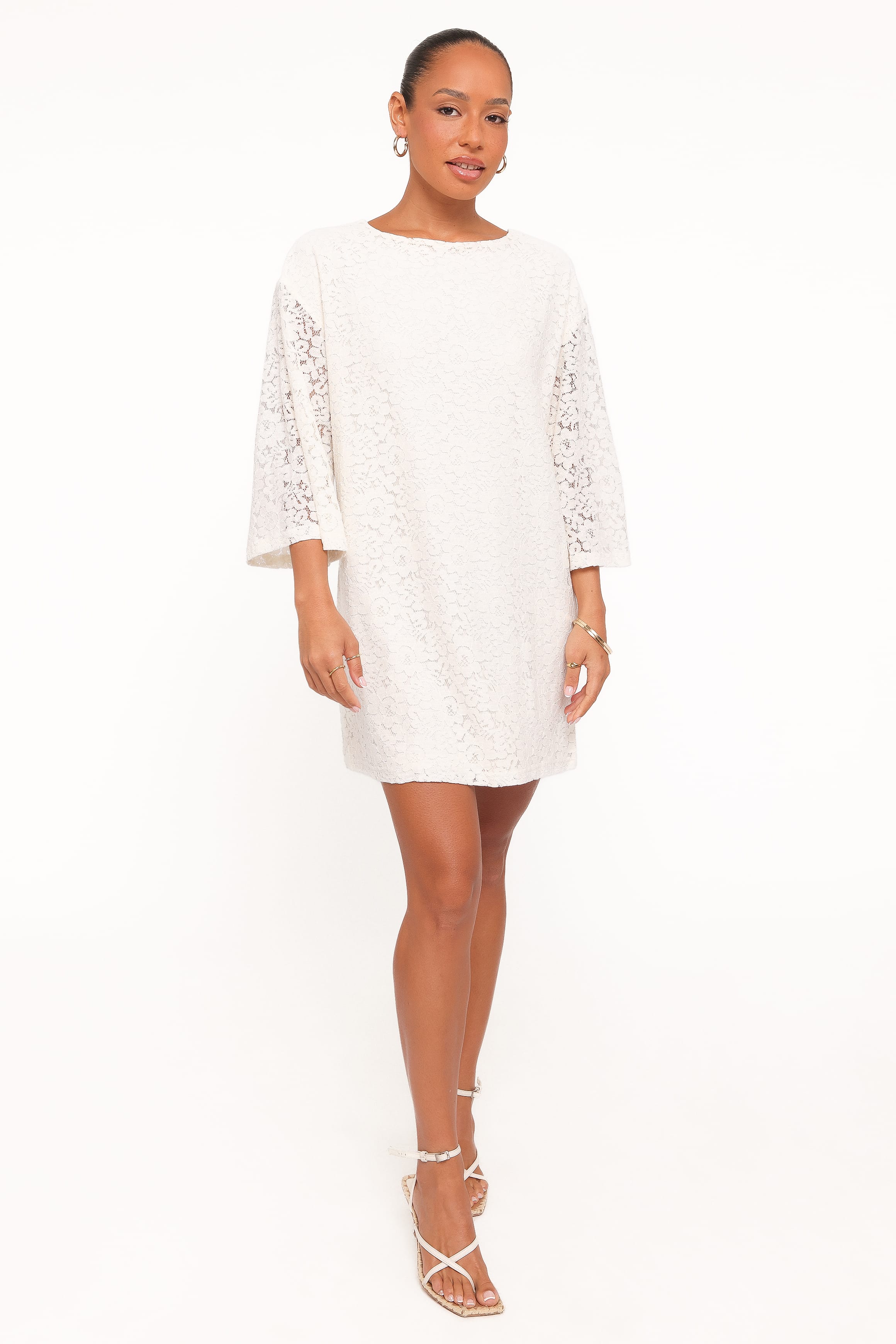 Petal and Pup USA DRESSES Lula Mini Dress - Cream Lace