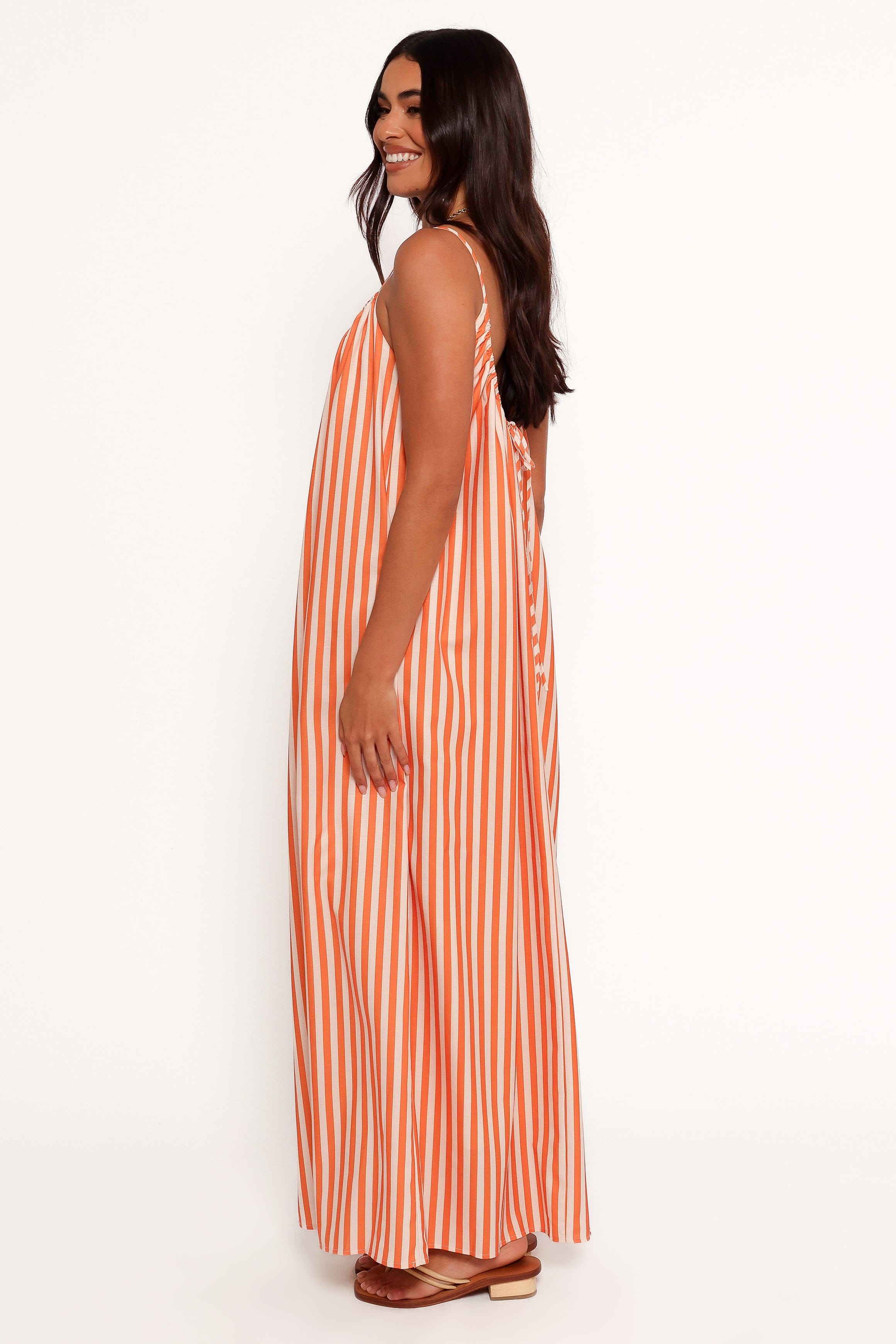 Petal and Pup USA DRESSES Lumina Maxi Dress - Orange Beige Stripe (Hold for Rack)