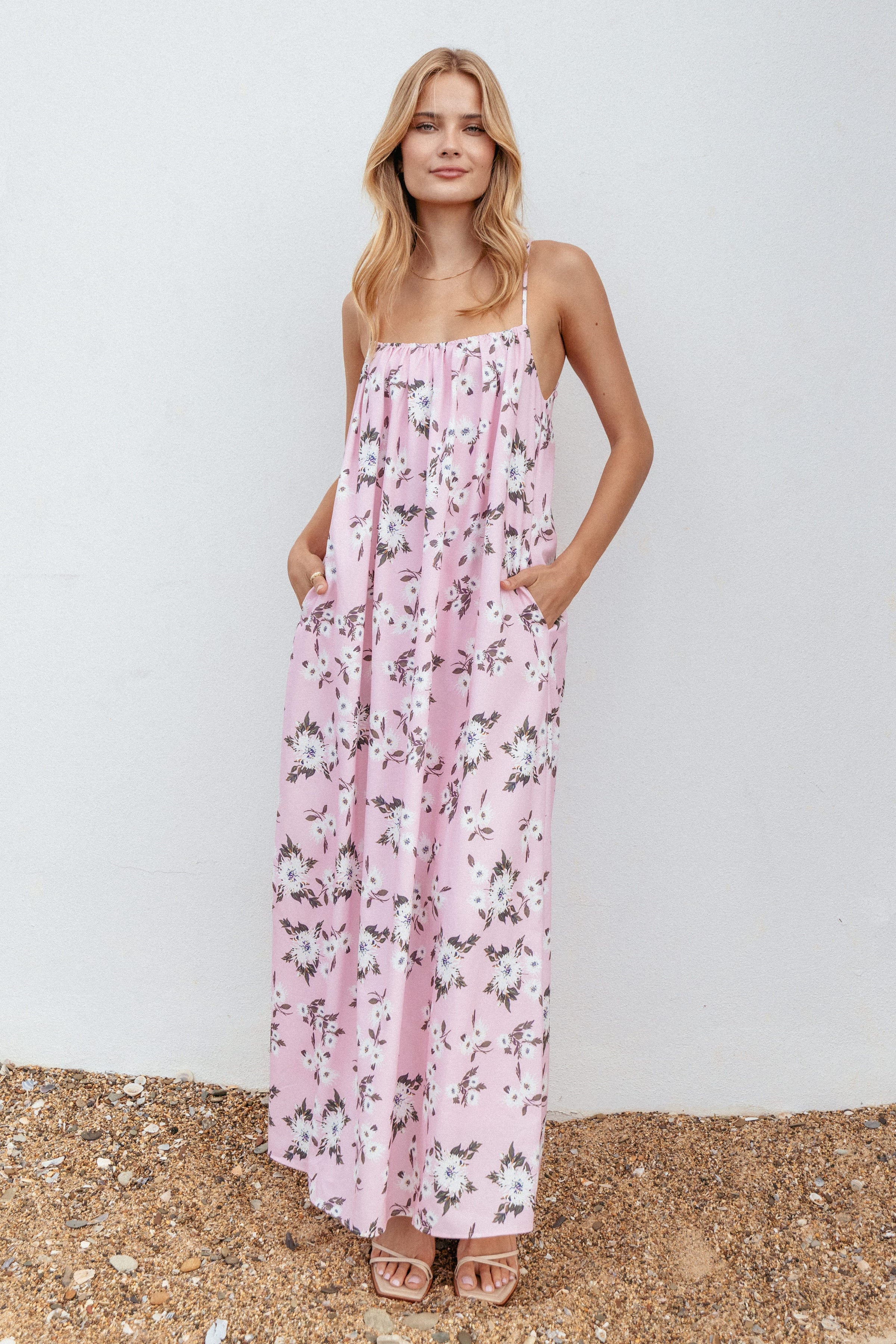 Petal and Pup USA DRESSES Lumina Maxi Dress - Pink Floral (Hold for Amazon)
