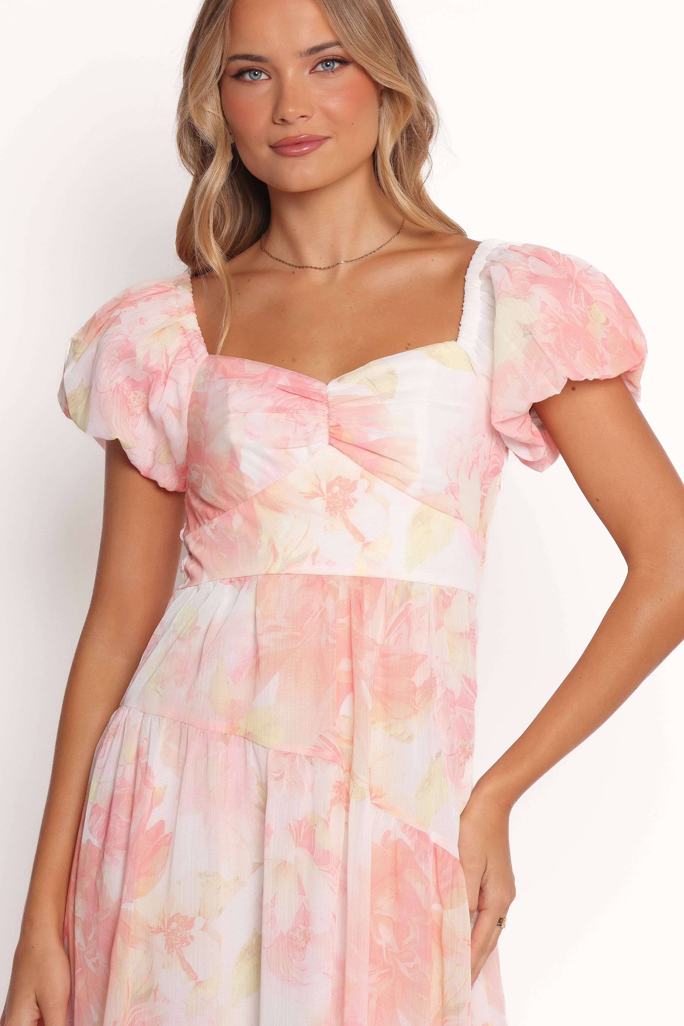 Petal and Pup USA DRESSES Lumis Midi Dress - Peach Floral (Hold for Rack)