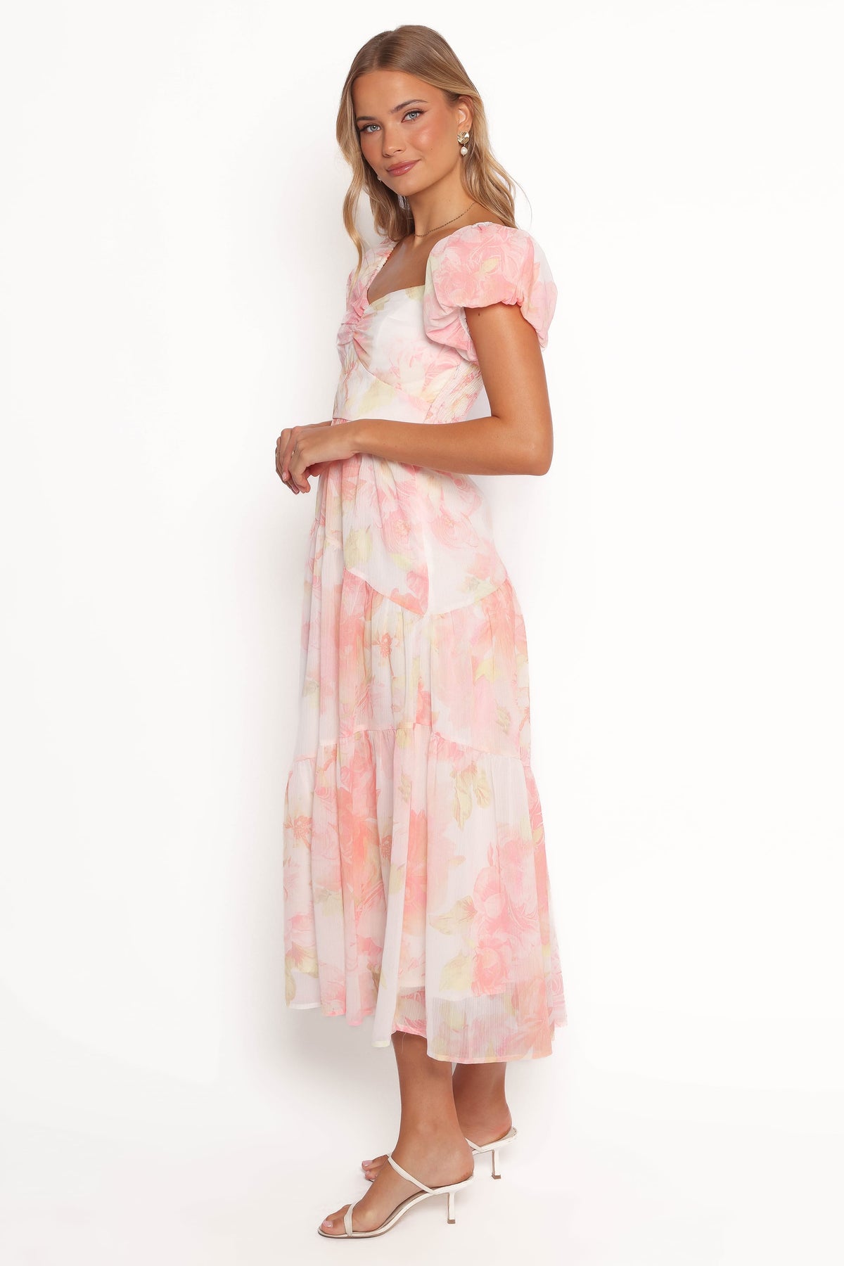 Petal and Pup USA DRESSES Lumis Midi Dress - Peach Floral (Hold for Rack)