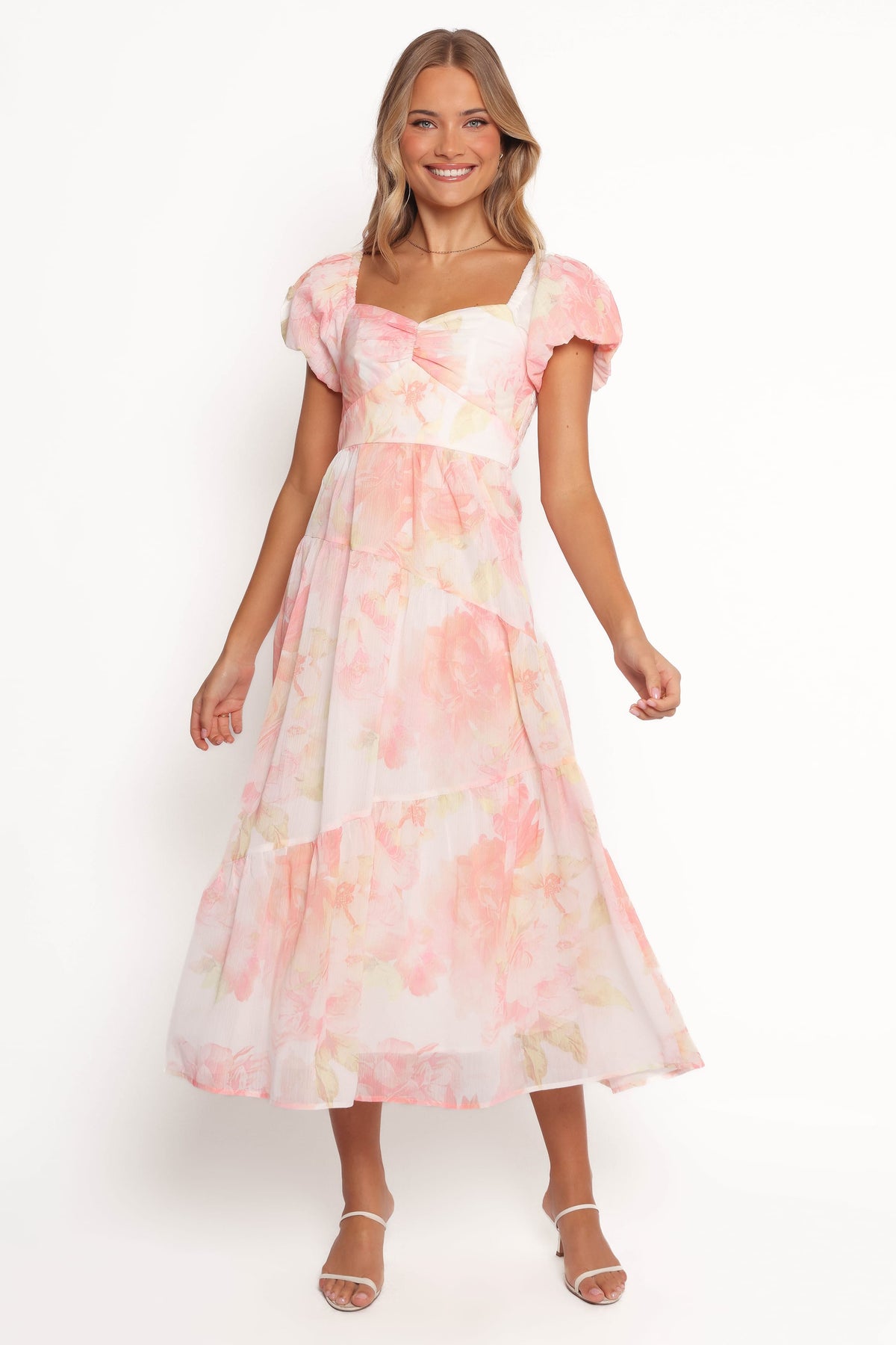 Petal and Pup USA DRESSES Lumis Midi Dress - Peach Floral (Hold for Rack)
