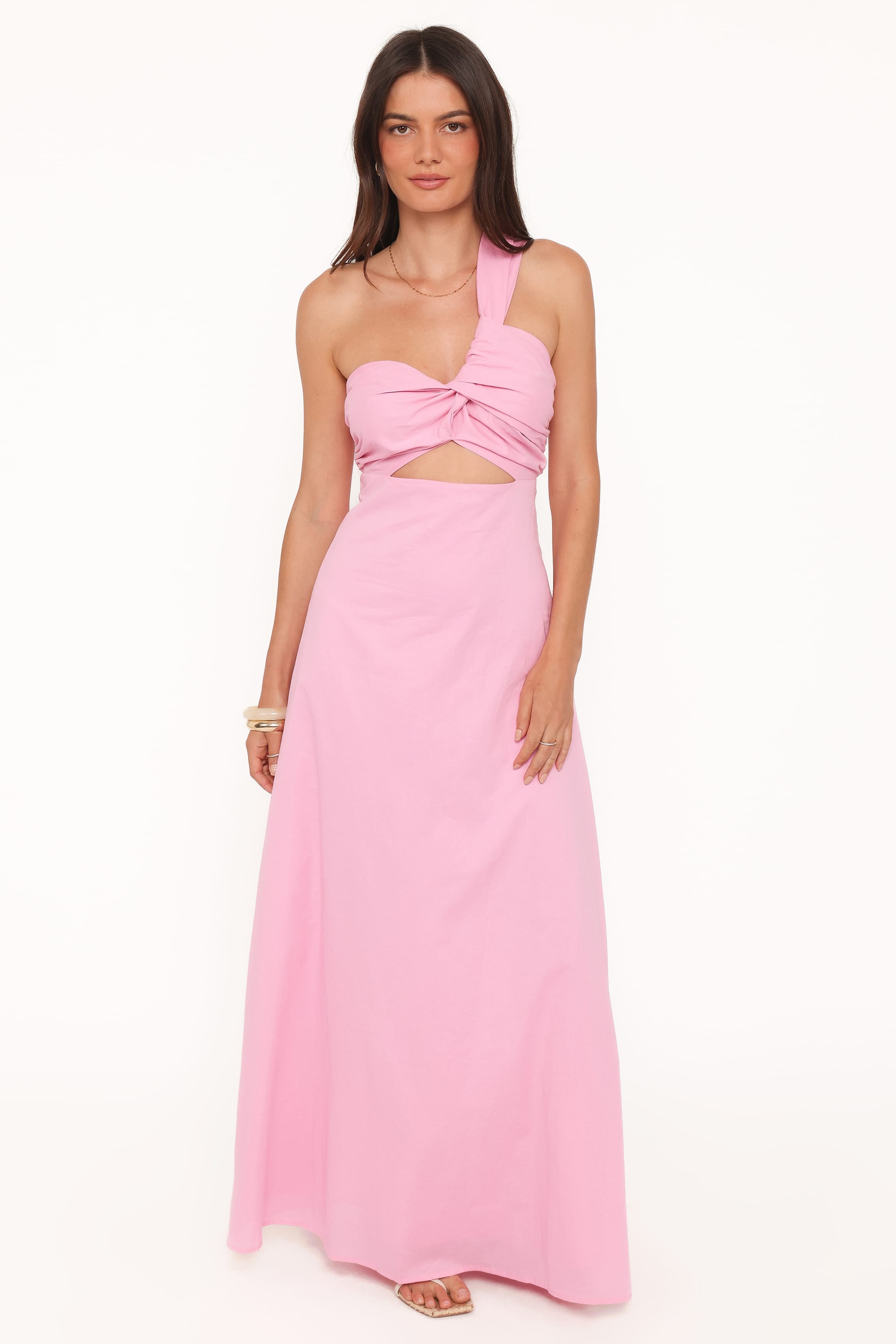 Petal and Pup USA DRESSES Luna One Shoulder Maxi Dress - Pink