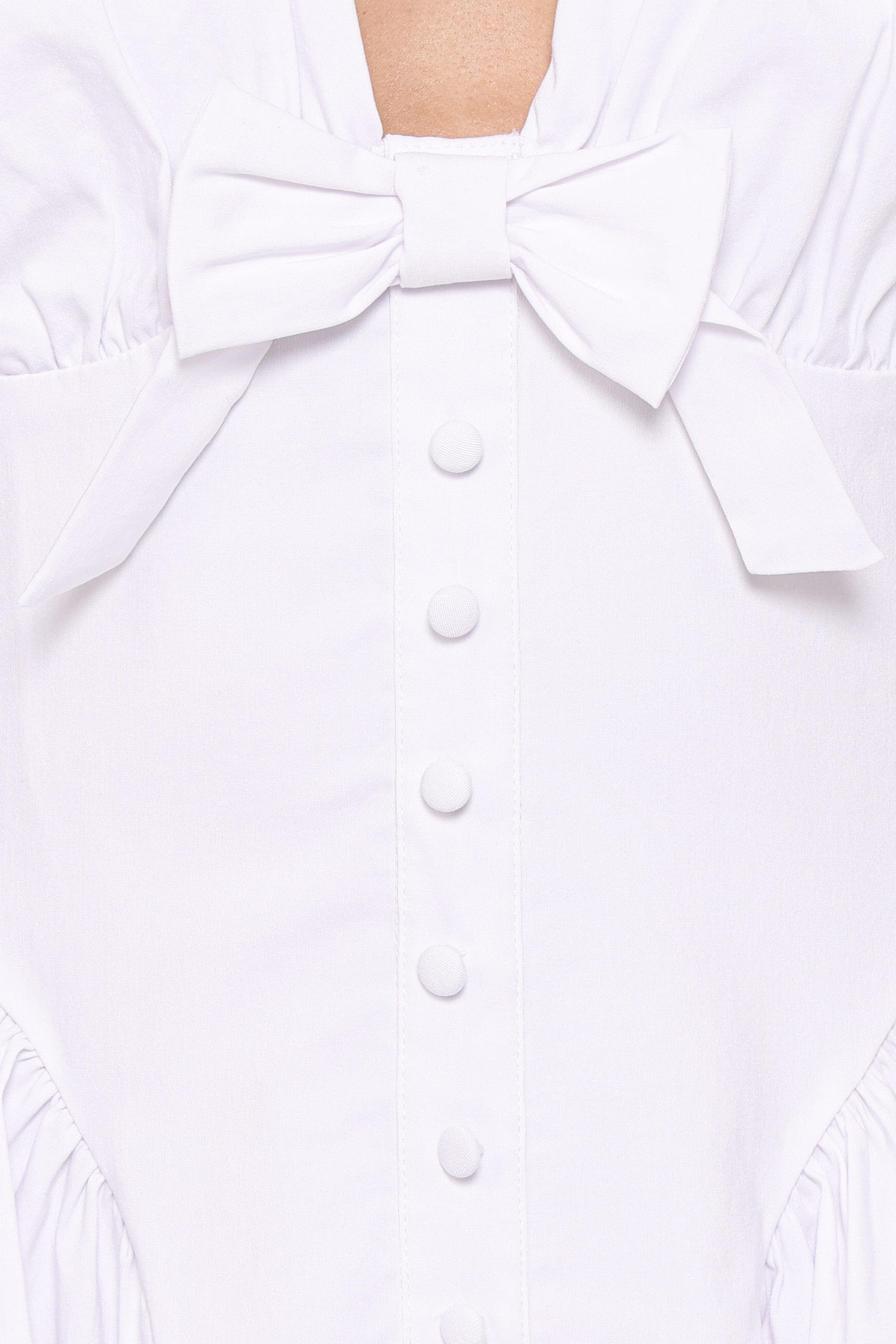 Petal and Pup USA DRESSES Lyssa Bow Front Mini Dress - White