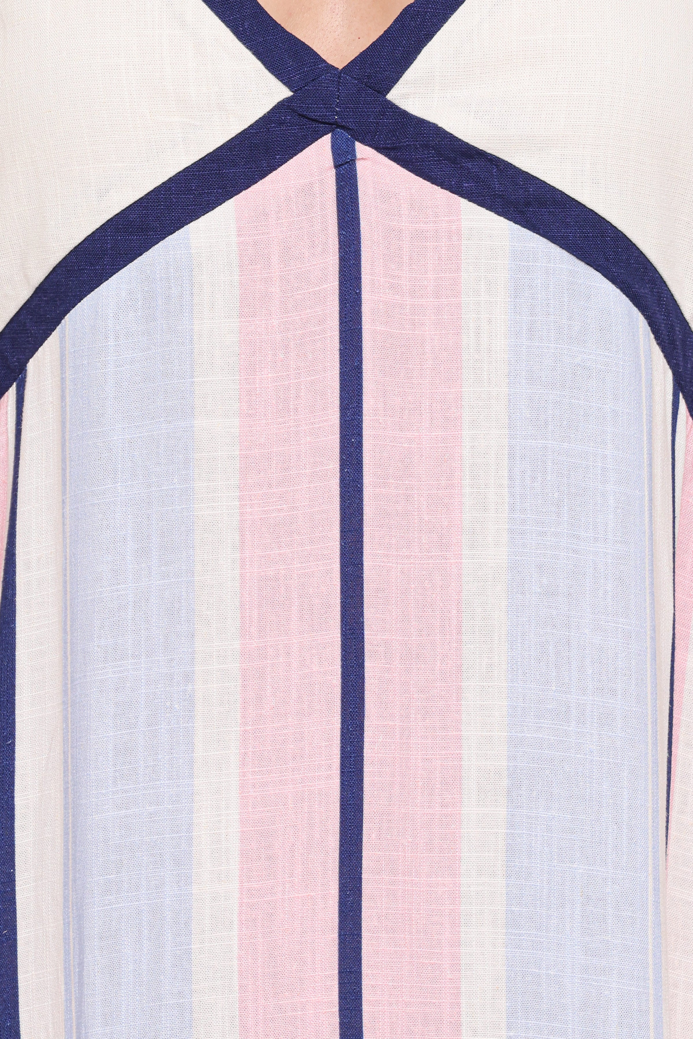Petal and Pup USA DRESSES Mackay Maxi Dress - Blue/Pink Stripe