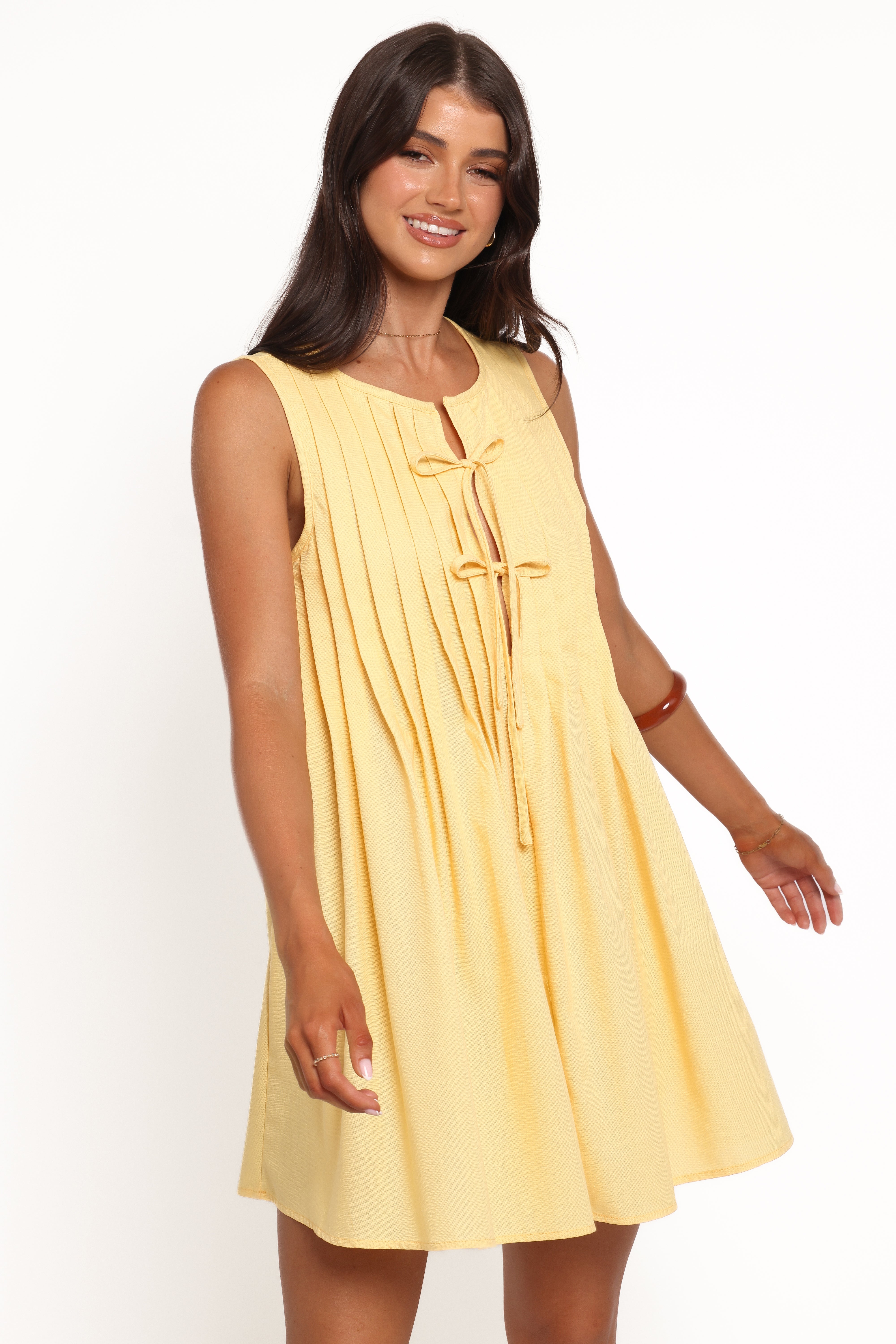 Petal and Pup USA DRESSES Madeline Mini Dress - Butter Yellow