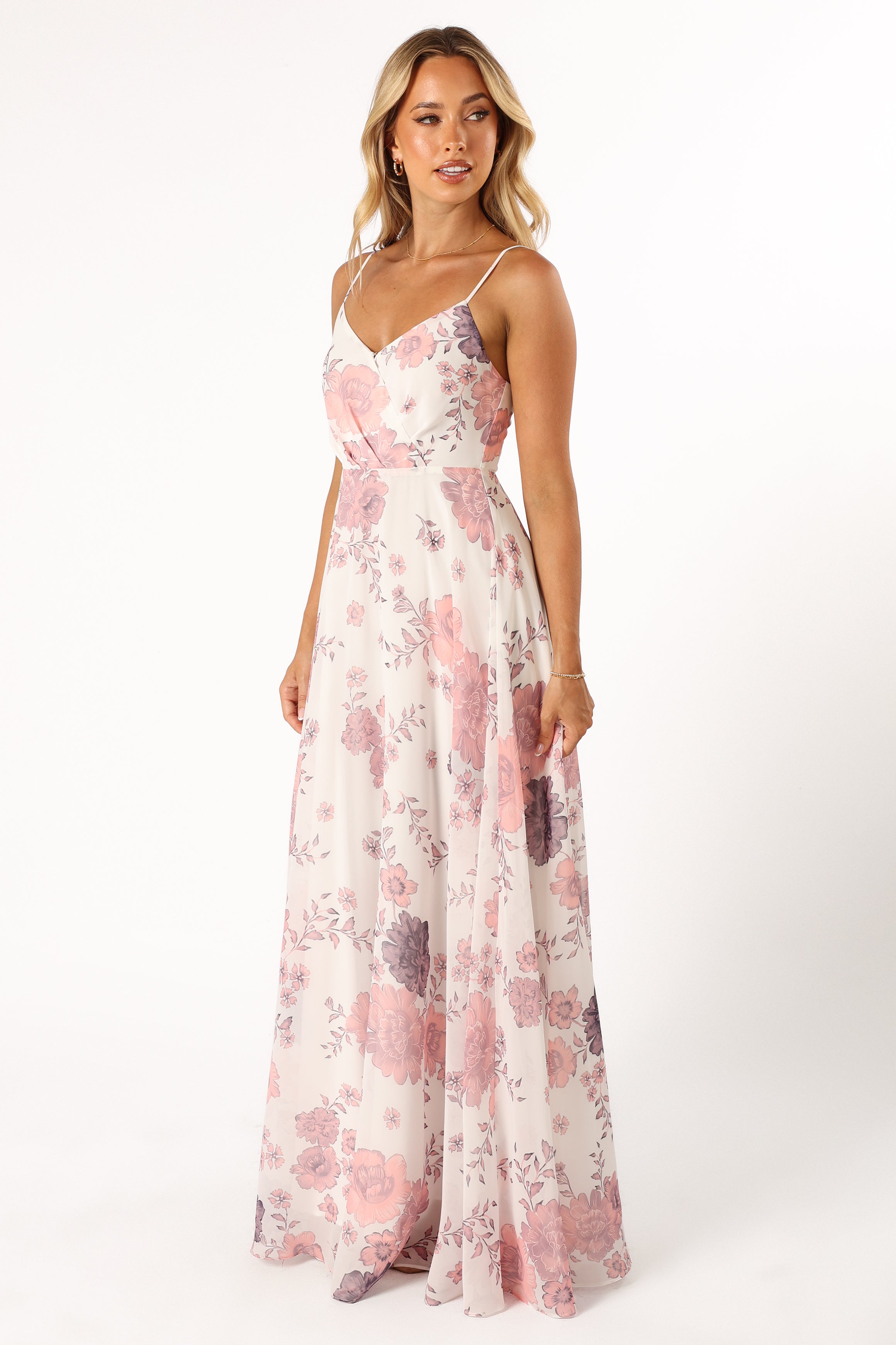 Petal and Pup USA DRESSES Madilyn Maxi Dress - White Floral