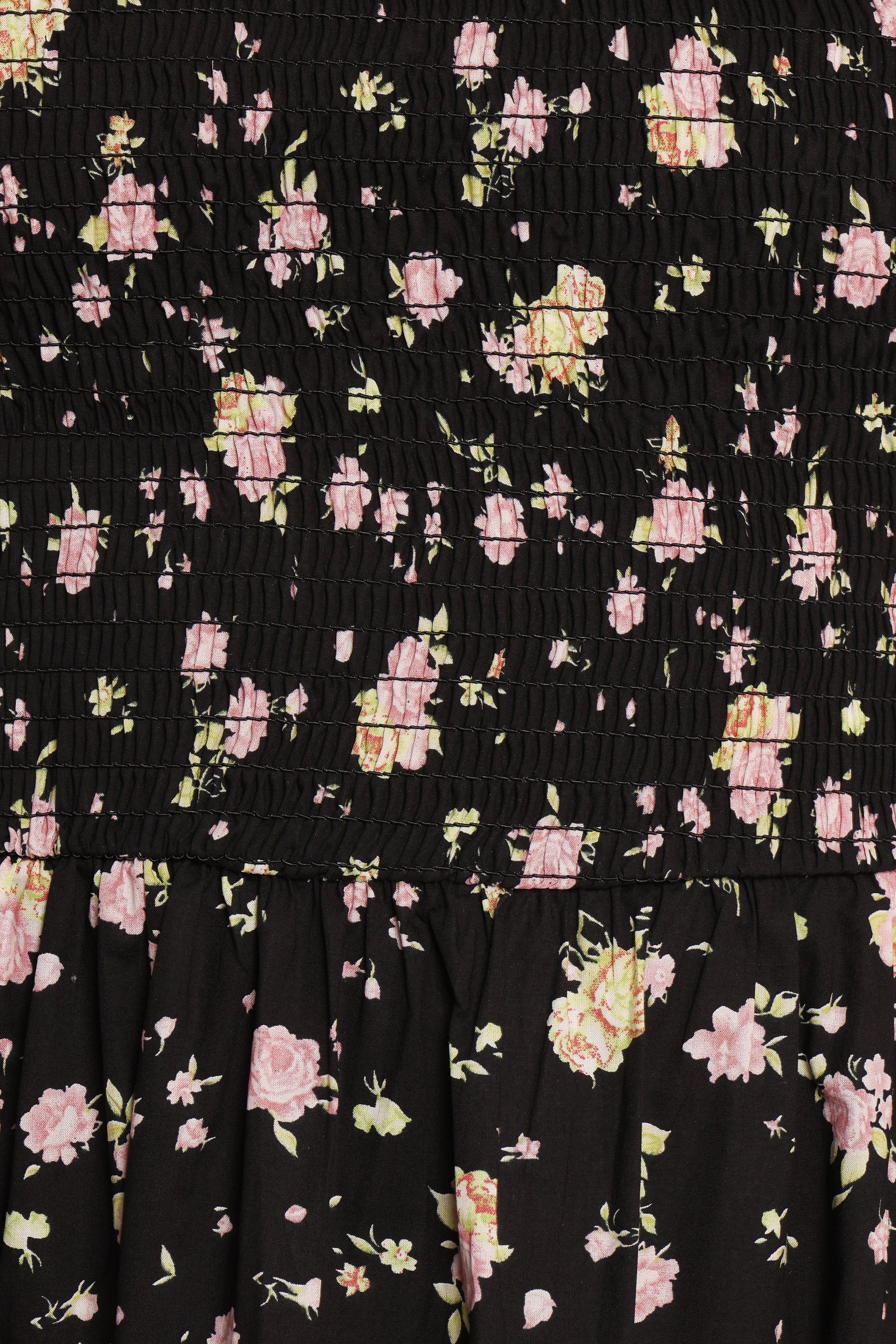 Petal and Pup USA DRESSES Mairead Maxi Dress - Black Floral