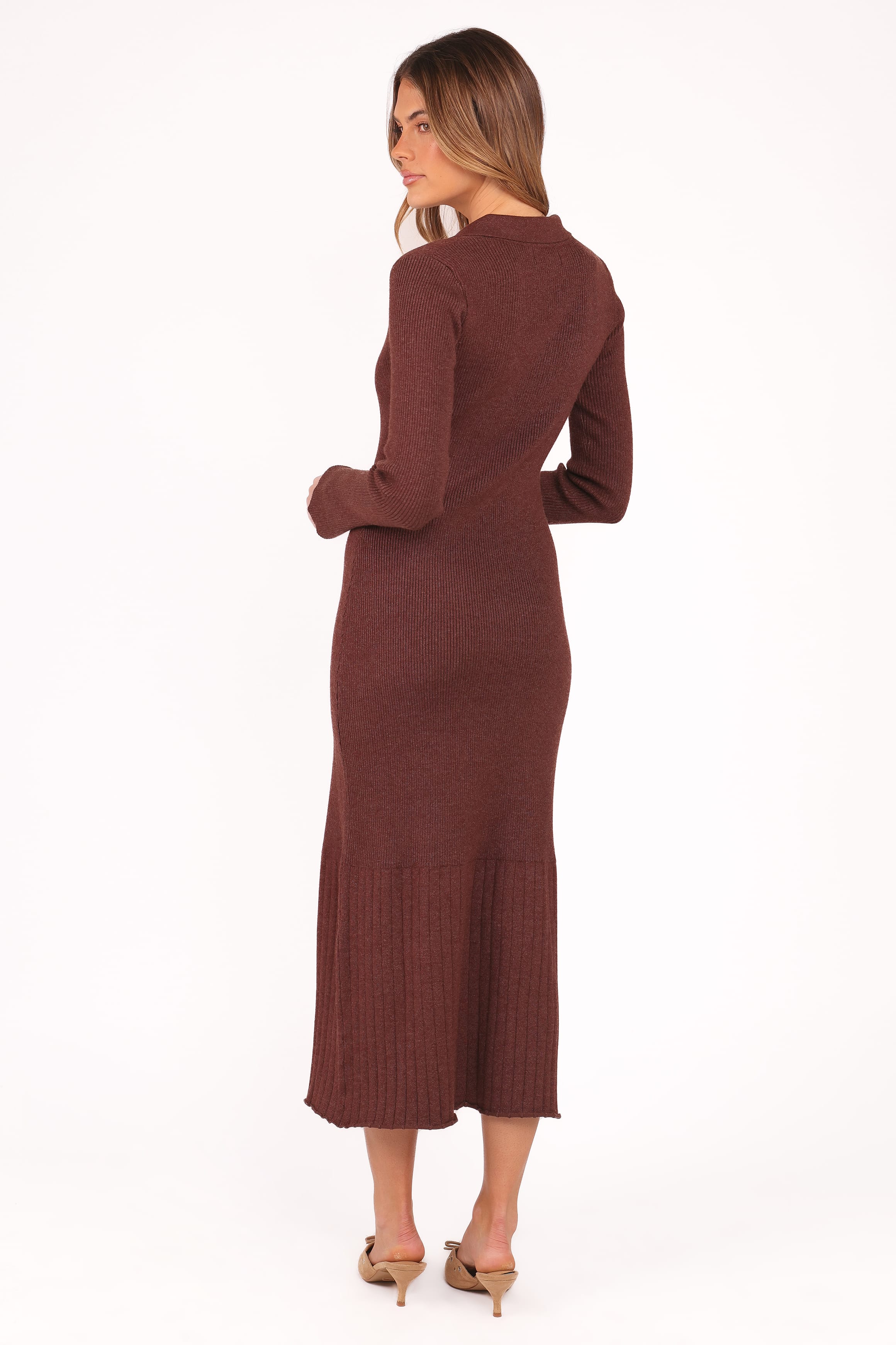Petal and Pup USA DRESSES Makenna Knit Dress - Brown