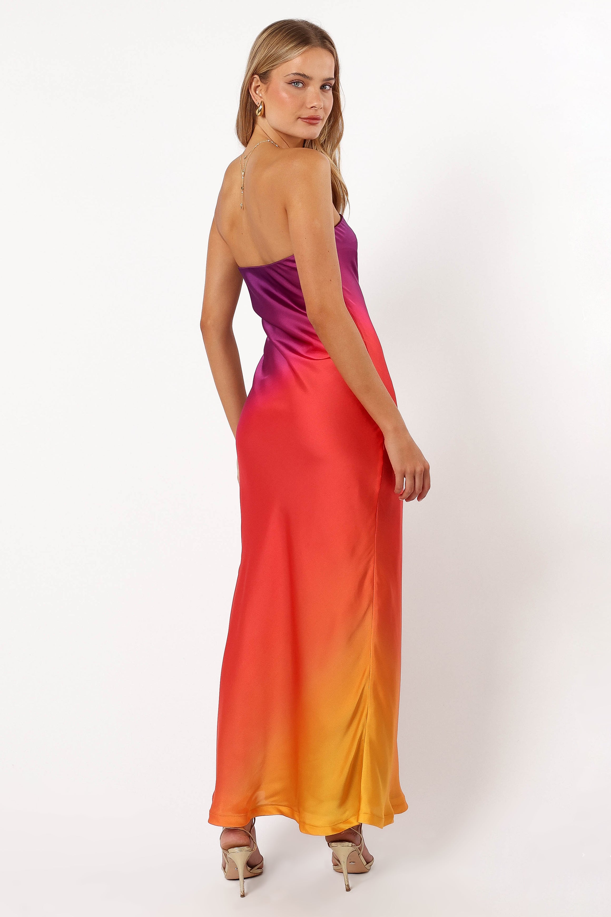 Petal and Pup USA DRESSES Mallory Strapless Maxi Dress - Sunset Cosmo