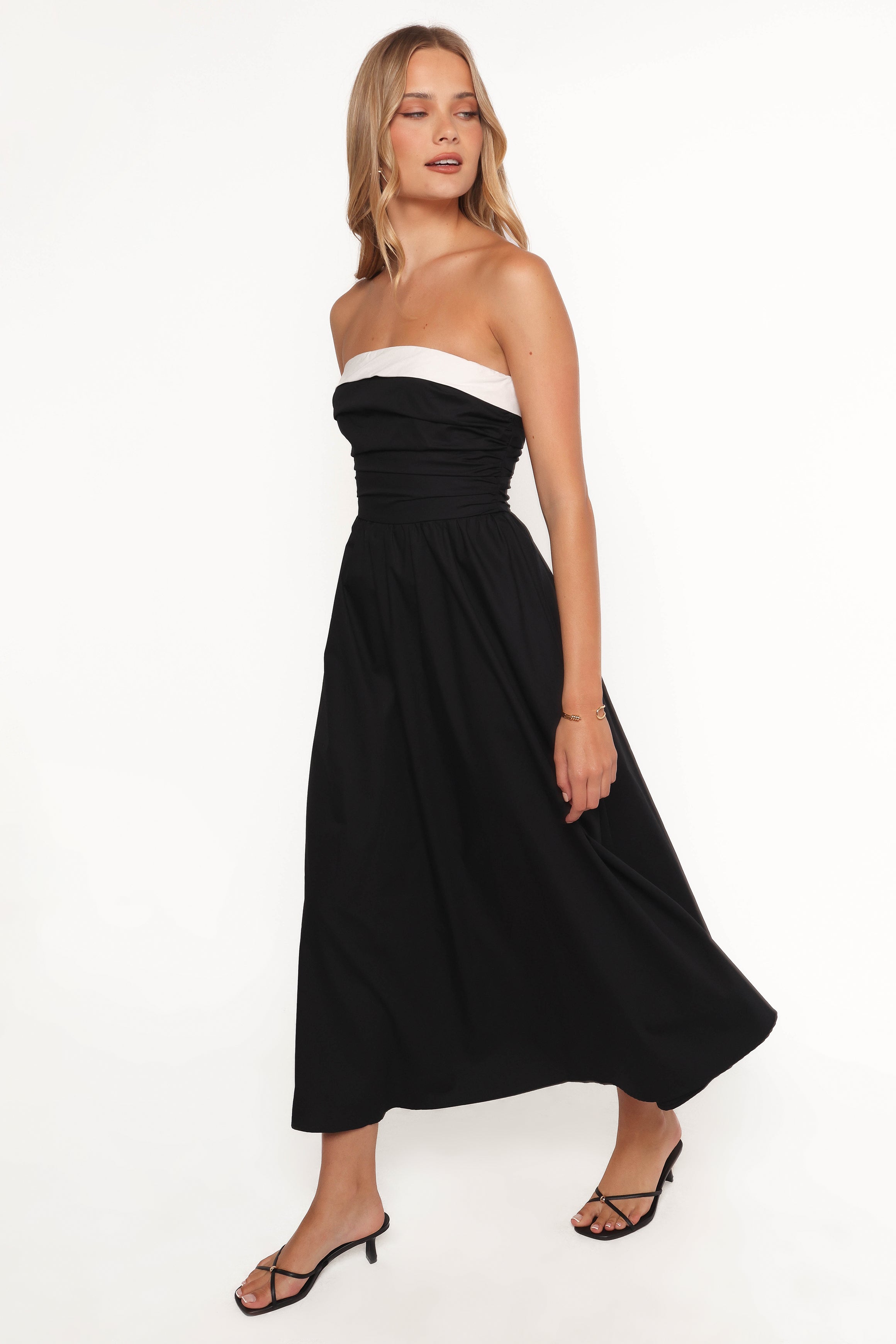Petal and Pup USA DRESSES Marais Strapless Midi Dress - Black
