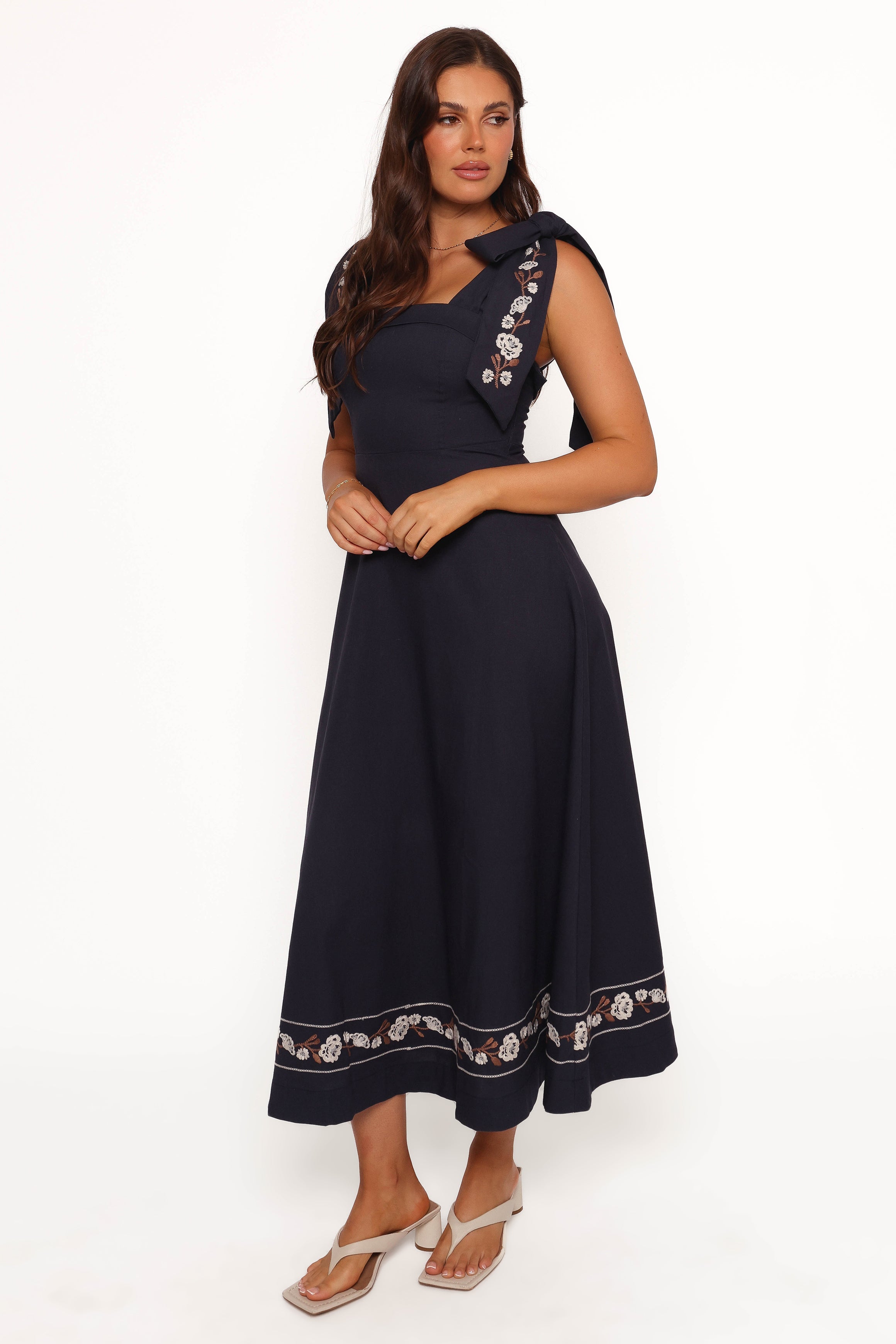 Petal and Pup USA DRESSES Marcella Midi Dress - Navy