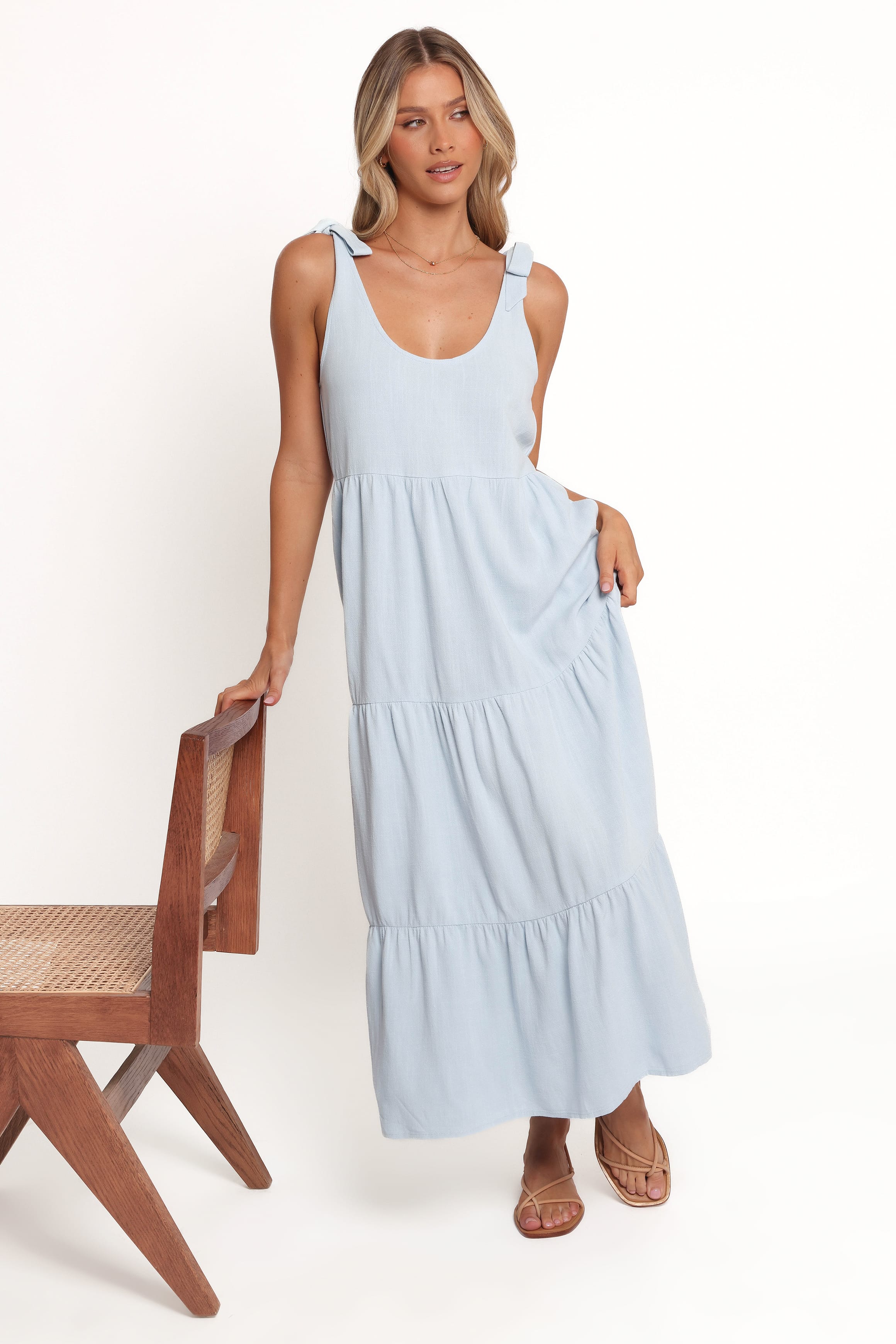 Petal and Pup USA DRESSES Marcy Midi Dress - Blue