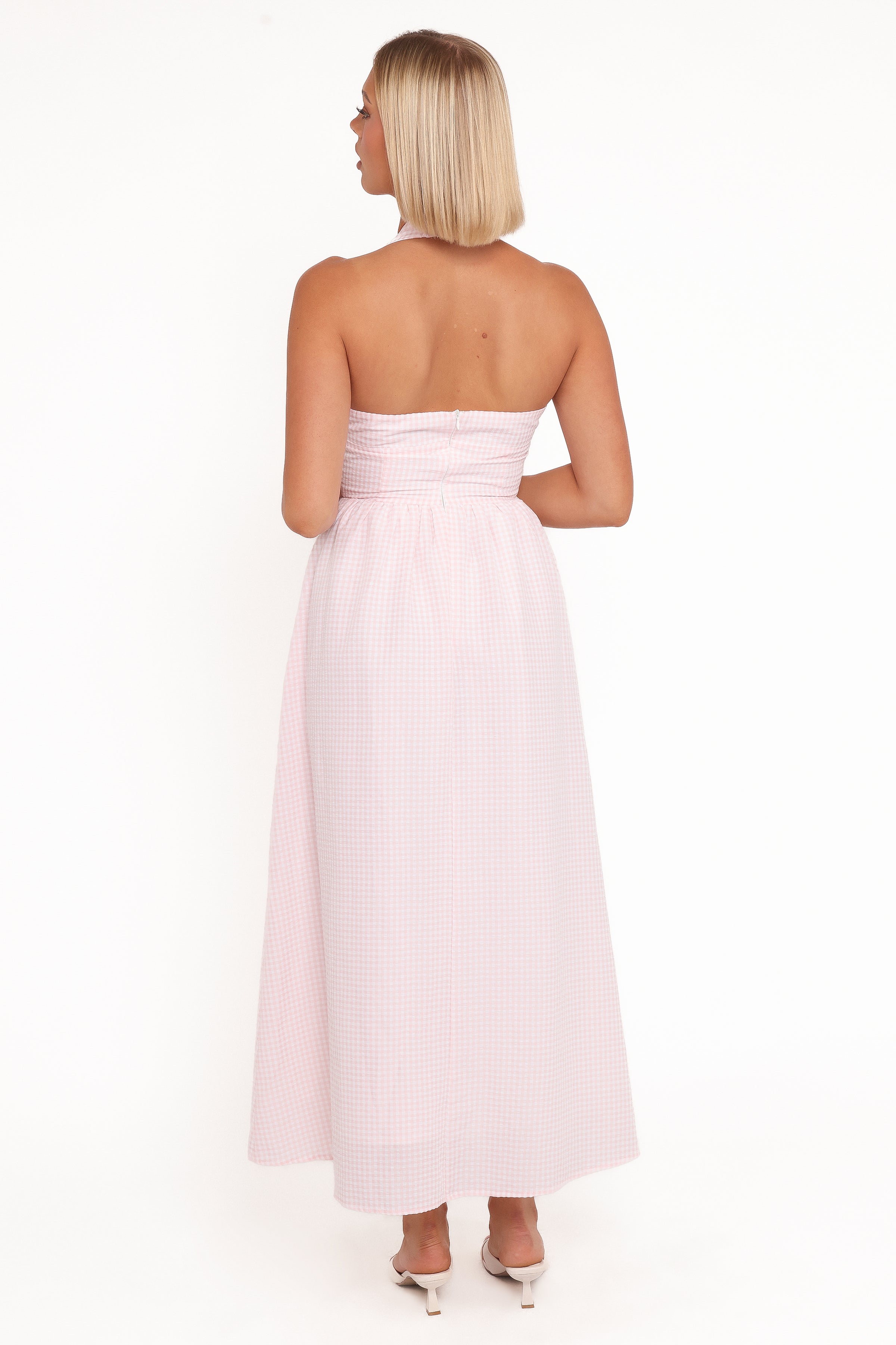 Petal and Pup USA DRESSES Margerie Halter Dress - Pink Gingham